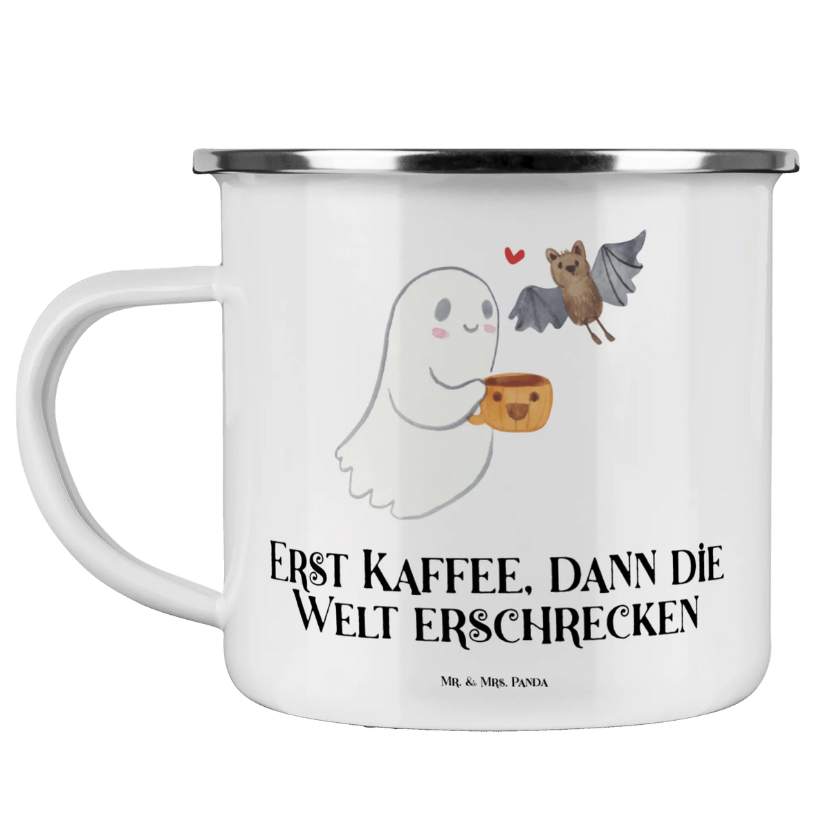 Camping Emaille Tasse Gespenst Kaffee blechbecher, Motivtasse, Emaille Becher, emaillebecher, Haferl, Campingtasse, wanderbecher, Teetasse, Tasse Emaille, Emailletasse, outdoortasse, wandertasse, Campingbecher, Pott, Reisebecher, Teebecher, Blechtasse, becher emaille, Outdoor Becher, metallbecher, Outdoor Tasse, reisetasse, Emaille Tasse, Kaffeepott, Dekoration, Geschenke, Schenken, Deko, Halloween, Martinssingen, Gespenst, Kaffee