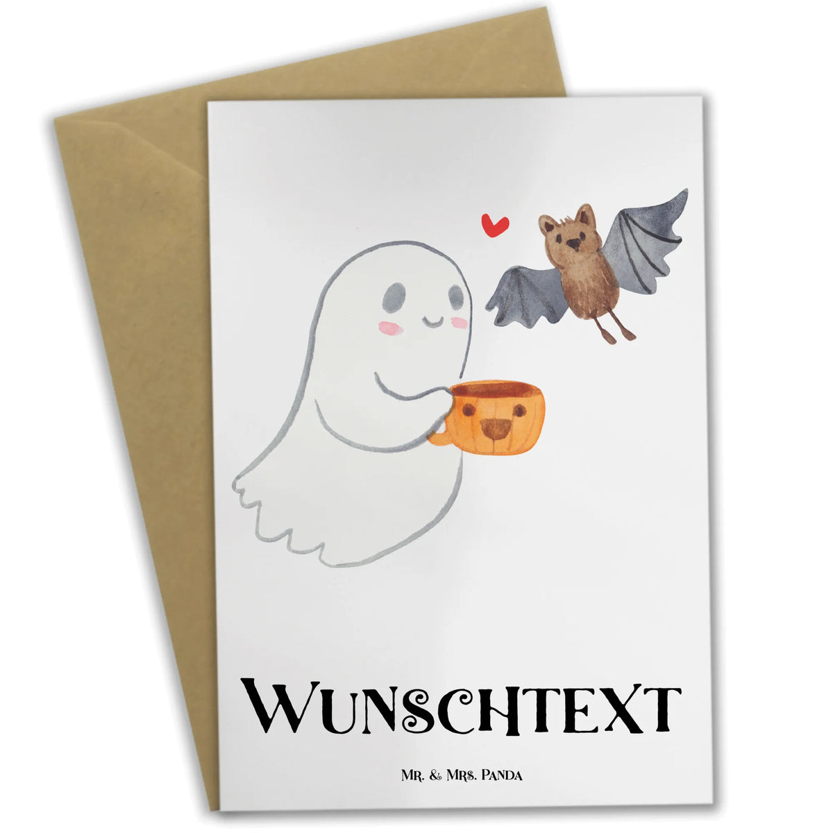 Personalisierte Grußkarte Gespenst Kaffee Personalisierte Klappkarte, individuelle grußkarte, grußkarte personalisiert, Grußkarten Personalisiert, Personalisierte Grußkarte, Grußkarte personalisierbar, Personalisierte Karte, Dekoration, Geschenke, Schenken, Deko, Halloween, Martinssingen, Gespenst, Kaffee