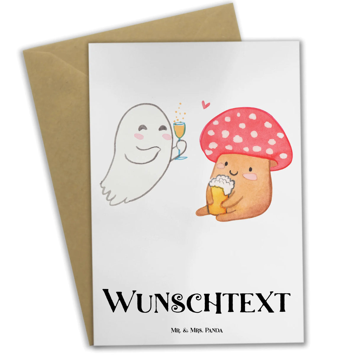 Personalisierte Grußkarte Gespenst  Prost Grußkarte personalisierbar, grußkarte personalisiert, Personalisierte Klappkarte, Personalisierte Karte, individuelle grußkarte, Personalisierte Grußkarte, Grußkarten Personalisiert, Dekoration, Geschenke, Schenken, Deko, Halloween, Martinssingen, Pils, Sekt, Gespenst, Bier, Fliegenpilz