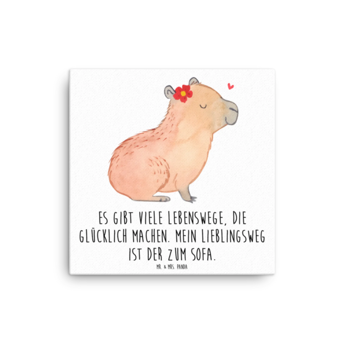 Leinwand Bild Capybara Blume Kunstdruck, Leinwand, Lustige Sprüche, Tiere, Tiermotive, Gute Laune, Capybara