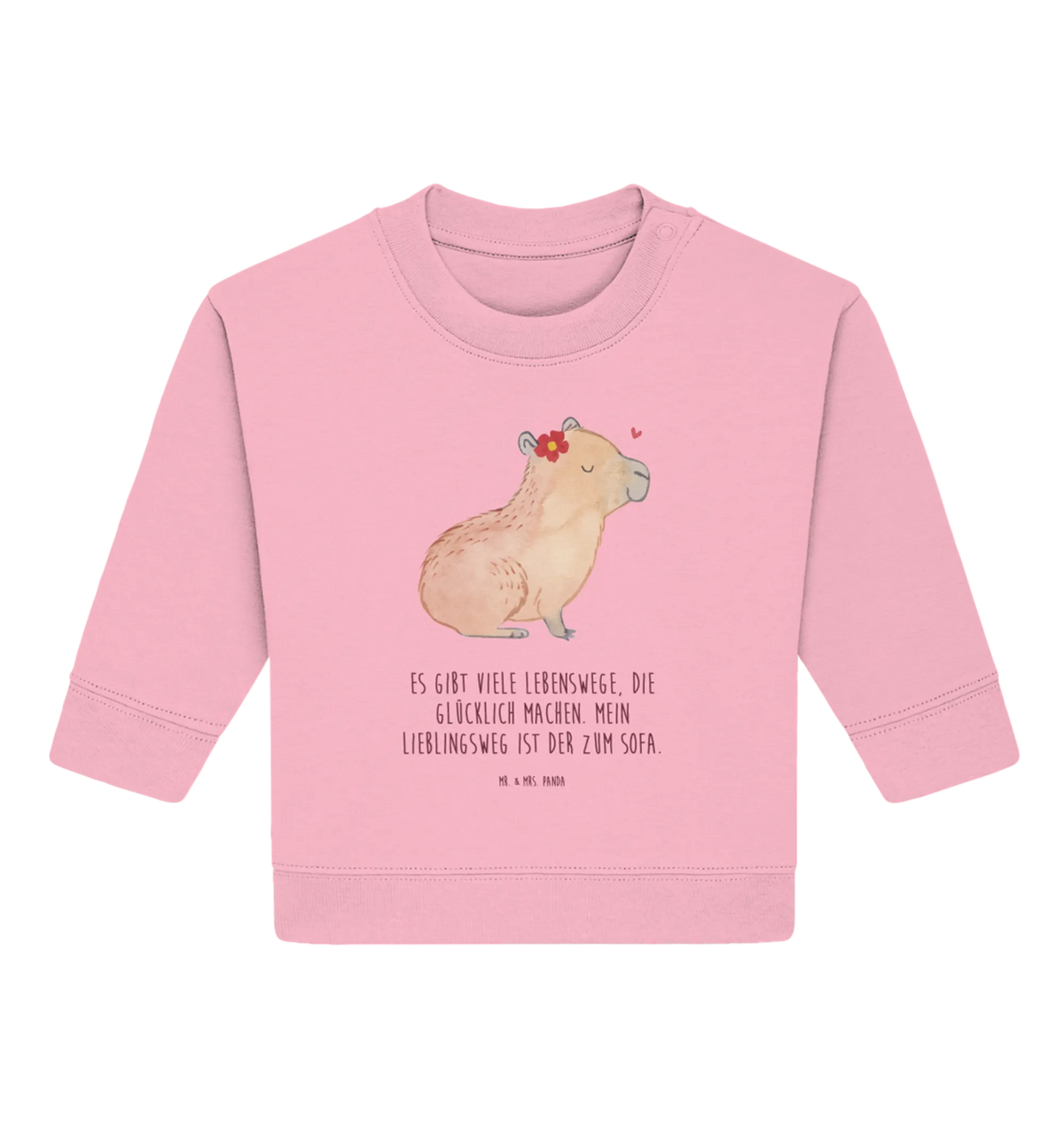Organic Baby Pullover Capybara Blume Baby Bullover, Tiermotive, Lustige Sprüche, Tiere, Gute Laune, Capybara