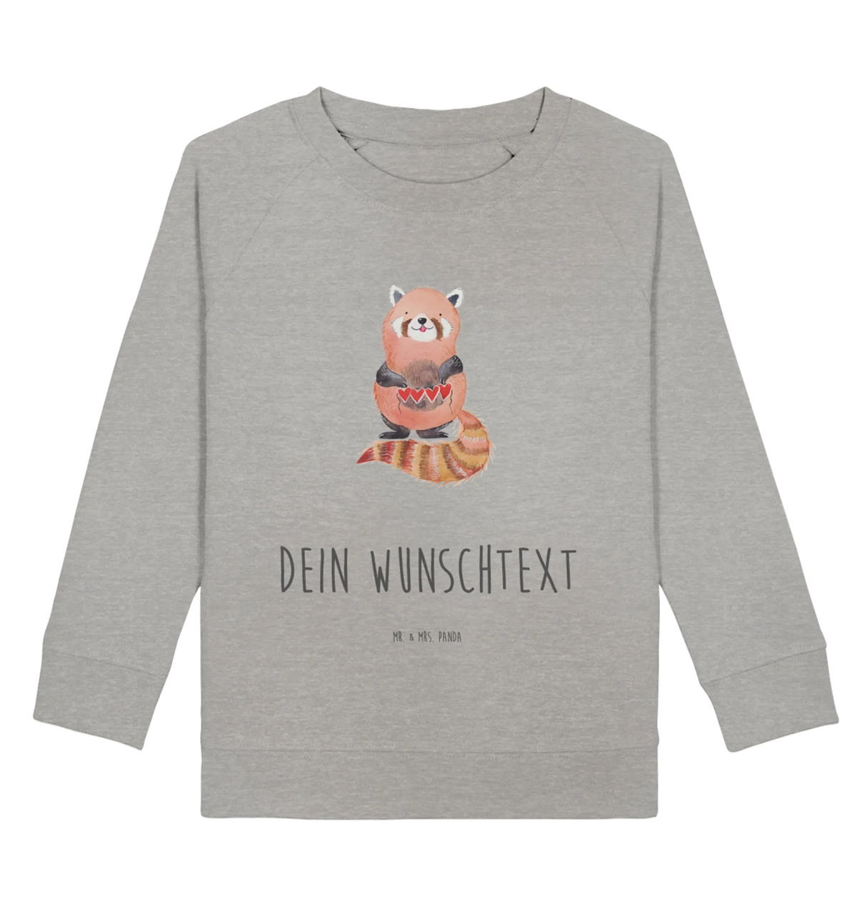 Personalisierter Kinder Pullover Roter Panda Personalisierter Kinder Pullover, Personalisiertes Kinder Sweatshirt, Lustige Sprüche, Tiere, Tiermotive, Gute Laune, Liebe, Lieblingsmensch, Panda, Herz, Liebling, Rot