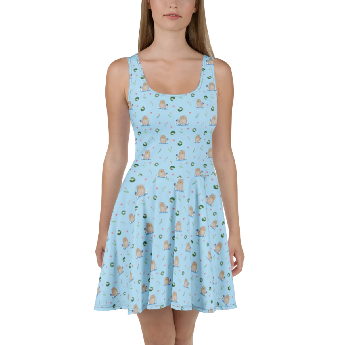 Sommerkleid Otter Stein Muster Kleid, A-Linien-Kleid, Urlaubskleid, Sommerkleid, Shirtkleid, Kurzes Sommerkleid, Freizeitkleid, Damenkleid, Skaterkleid, Swingkleid, Damen-Sommerkleid, Jerseykleid, Strandkleid, Minikleid, Stretchkleid, Leichtes Sommerkleid, Kurzes Kleid, Luftiges Sommerkleid, Ausgestelltes Kleid, Fischotter, Seeotter, Otter, Otter Seeotter See Otter