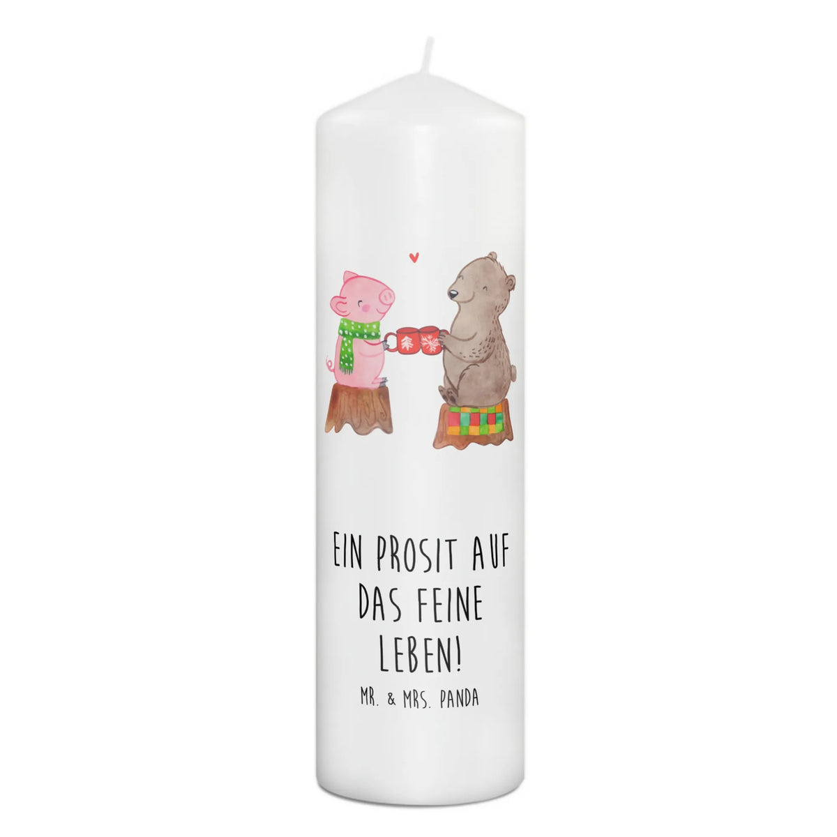 Kerze Glühschwein Sause Zylinderkerze, Erinnerungslicht, Wachskerze, Stumpenkerze, Erinnerungskerze, Bedruckte Kerze, Kerze, Blockkerze, Wintermotiv, Heiligabend, Advent, Nikolaus, Weihnachten, Weihnachtsdeko, Winter, Weihnachtszeit, Prost, Schwein, Alles Gute, Bär