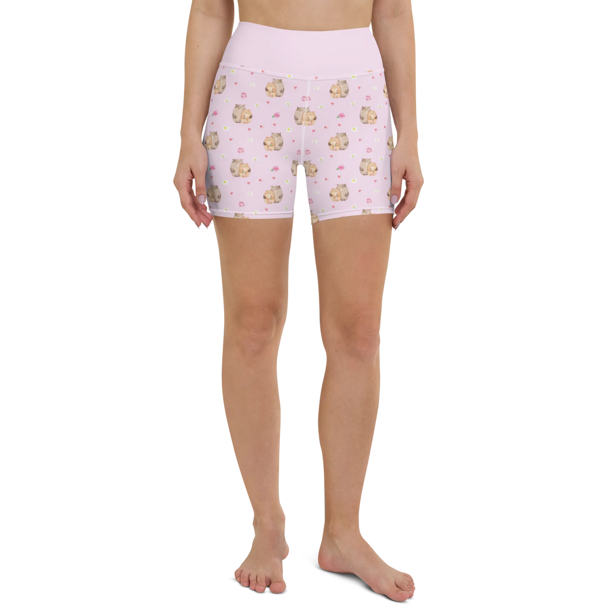 Yoga Shorts Bären Liebe Muster