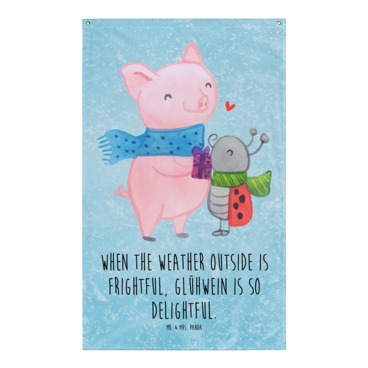 Tapestry Glow Pig Snuggle Christmas time, snow
