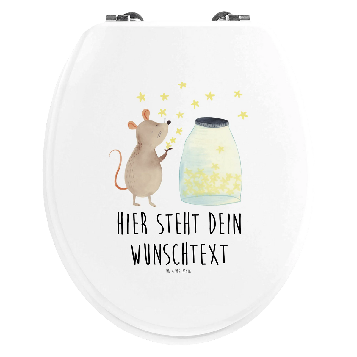 Personalized Toilet Seat Design Mouse Stars small animals, cute, funny, cute animal motives, hand drawn, small world, funny sayings, good mood, happy, gifts, gift ideas, special gifts, animal lover, card, first child, Mouse, birth, baptism gift, pregnancy, stars, child, hope, child birthday, dreams, birthday, wish, baptism