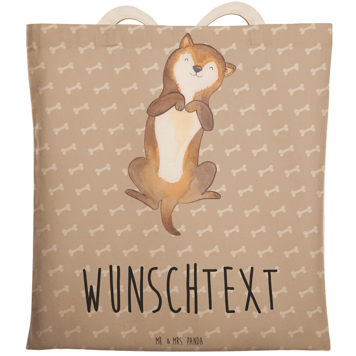 Personalisierte Einkaufstasche Hund Streicheln