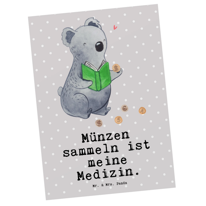 Postkarte Koala Münzen sammeln