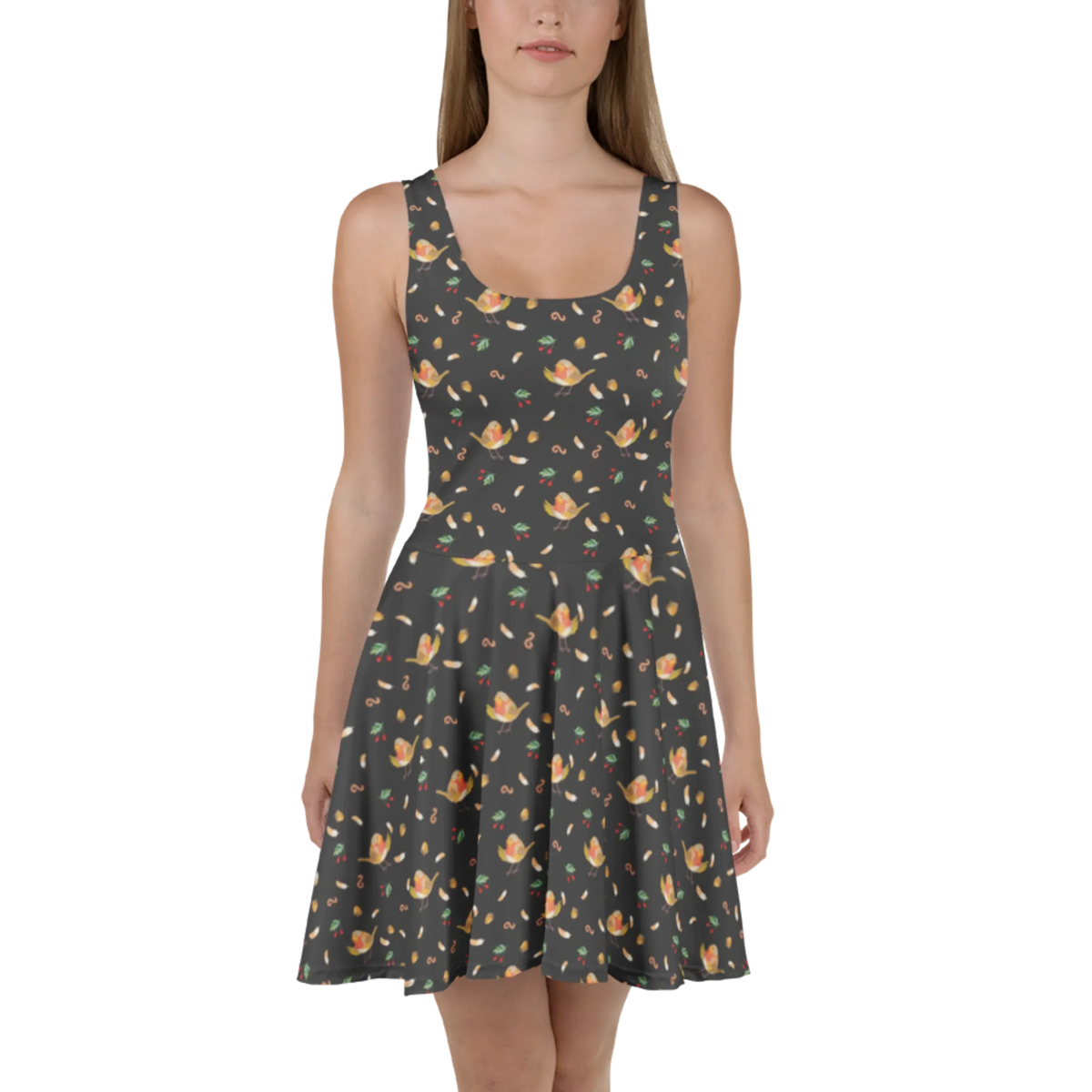 Sommerkleid Rotkehlchen Federn Muster Damenkleid, Minikleid, Strandkleid, Swingkleid, Urlaubskleid, Stretchkleid, Kleid, Damen-Sommerkleid, Freizeitkleid, Kurzes Kleid, Skaterkleid, Leichtes Sommerkleid, Sommerkleid, A-Linien-Kleid, Ausgestelltes Kleid, Luftiges Sommerkleid, Kurzes Sommerkleid, Jerseykleid, Shirtkleid, Tiere, Tiermotive, Lustige Sprüche, Gute Laune, What If I Fall, Motivationsbilder, Vogel, fliegen, Rotkehlchen, Spruch Mut, Motivation Sprüche, Spruch Motivation