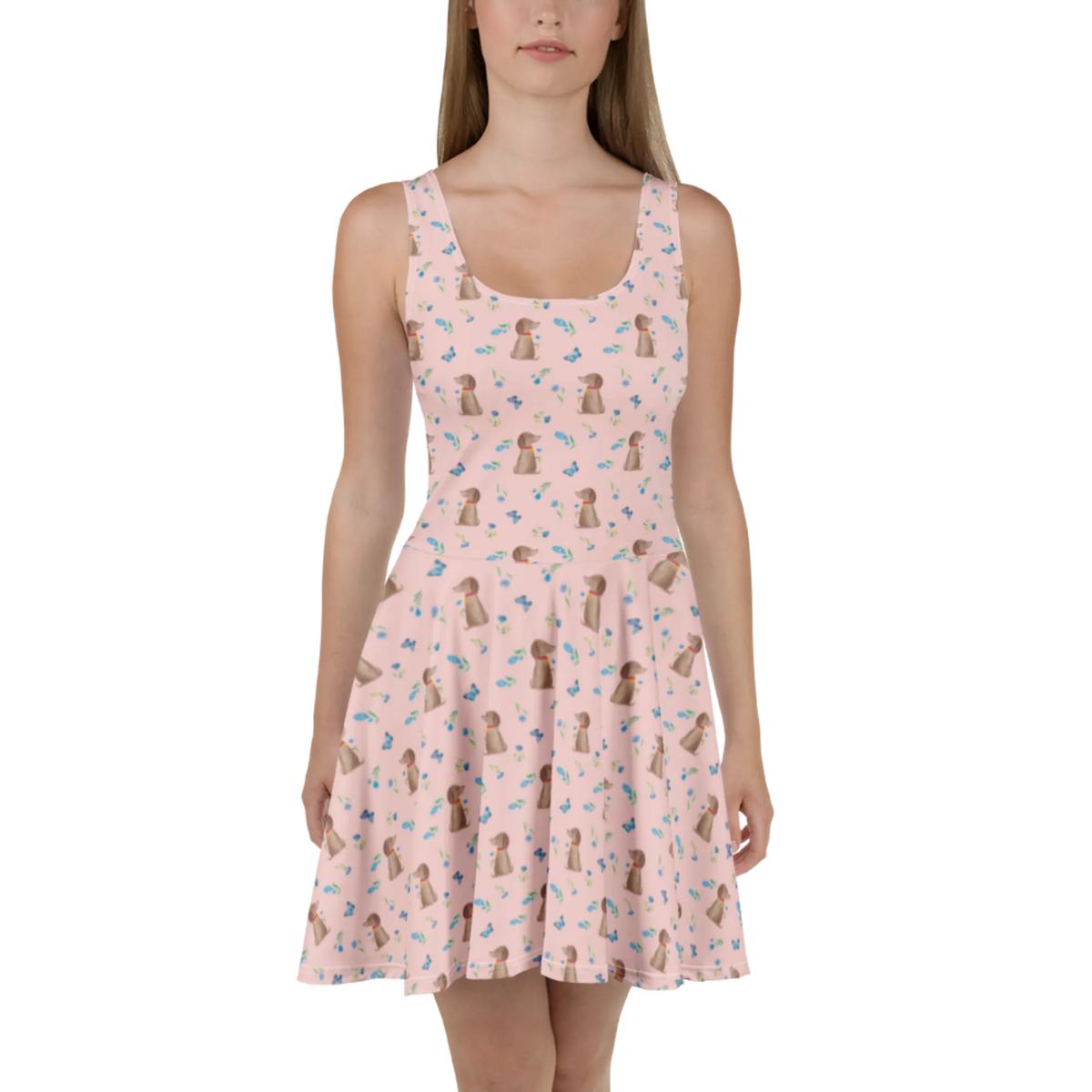 Sommerkleid Hund Blume Muster Stretchkleid, Shirtkleid, Kurzes Sommerkleid, Swingkleid, Ausgestelltes Kleid, Skaterkleid, Leichtes Sommerkleid, Kurzes Kleid, A-Linien-Kleid, Minikleid, Kleid, Strandkleid, Sommerkleid, Luftiges Sommerkleid, Freizeitkleid, Damenkleid, Damen-Sommerkleid, Urlaubskleid, Jerseykleid, Hund, Sprüche, Hunderasse, Hundebesitzer, Hundemotiv, Haustier, Tierliebhaber, Hundeliebe, Frauchen, Hunde