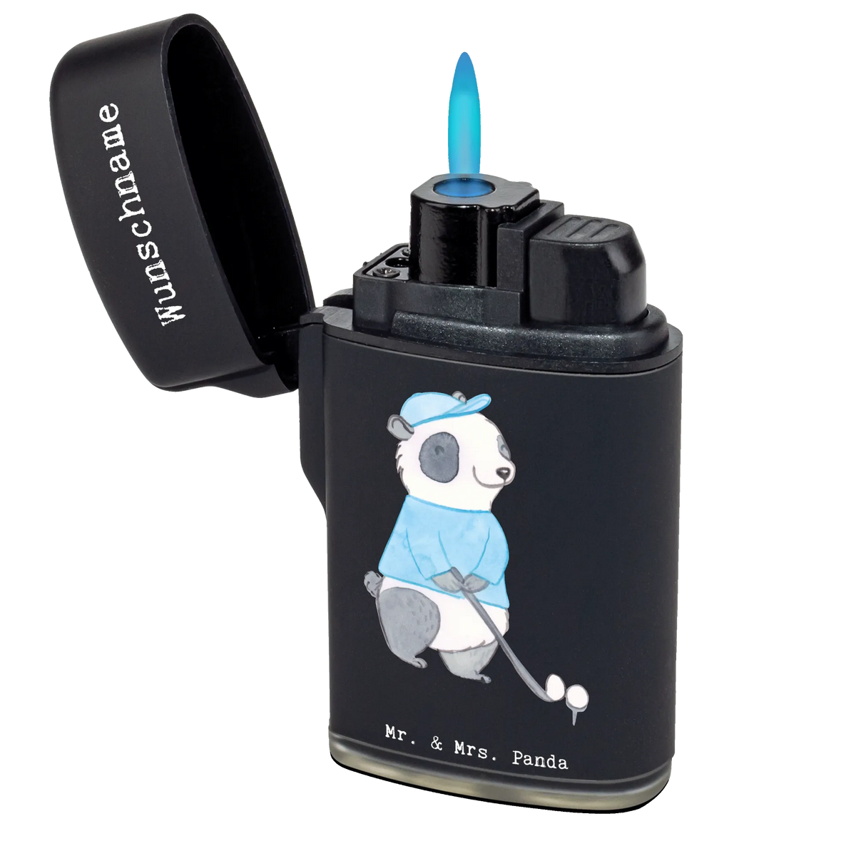 Personalisiertes Feuerzeug Panda Golfen Personalisiertes Feuerzeug, Gasfeuerzeug personalisiert, Feuerzeug mit Name, Individuelles Feuerzeug, Personalisierbares Feuerzeug, Feuerzeug Personalisiert, Geschenk, Schenken, Sport, Sportart, Hobby, Danke, Dankeschön, Auszeichnung, Gewinn, Sportler, Golfen, Golf Verein, Golf spielen, Golfturnier, Golfplatz
