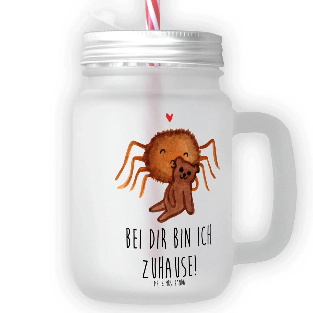 Trinkglas Mason Jar Spinne Agathe Teddy