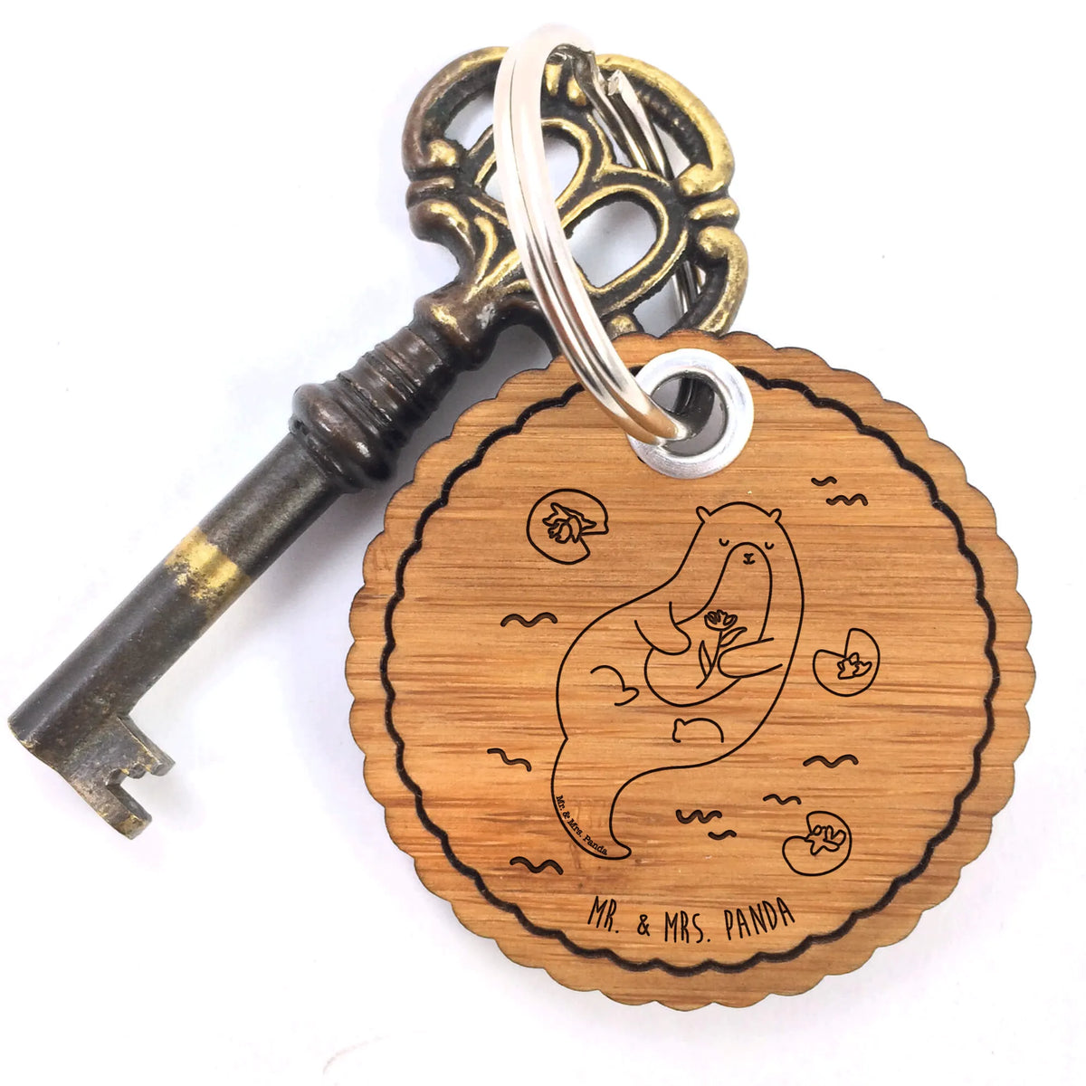 Rundwelle Schlüsselanhänger Otter Seerose Taschenanhänger, Holz Schlüsselanhänger, anhänger holz, anhänger schlüssel, Holzanhänger, Anhänger, Taschenbaumler, Schlüsselanhänger, anhänger für schlüssel, Schlüsselanhänger Holz, Fischotter, Otter, Seeotter, Otter Seeotter See Otter