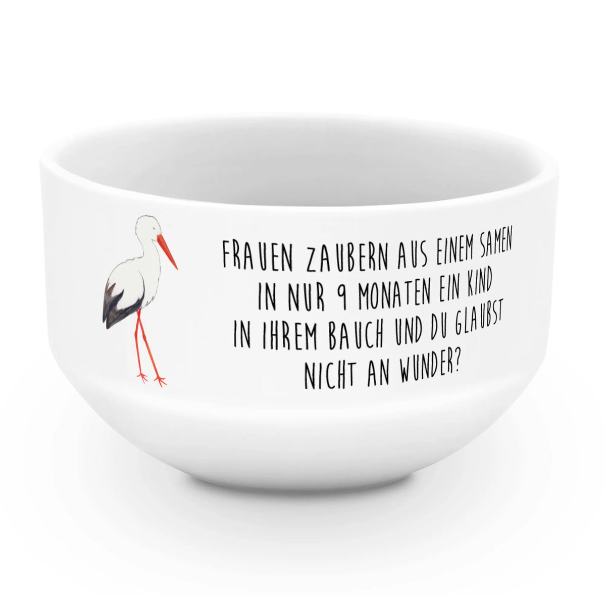 Muesli Bowl Stork dessert bowl, bowl, fruit bowl, porcelain bowl, breakfast bowl, cereal dish, snack bowl, soup bowl, cereal bowl, salad bowl, ceramic bowl, small animals, cute, funny, cute animal motives, hand drawn, small world, funny sayings, good mood, happy, gifts, gift ideas, special gifts, animal lover, card, pregnancy, pregnant, mothers, baby, stork, birth, baby bump, becoming a mother, mother