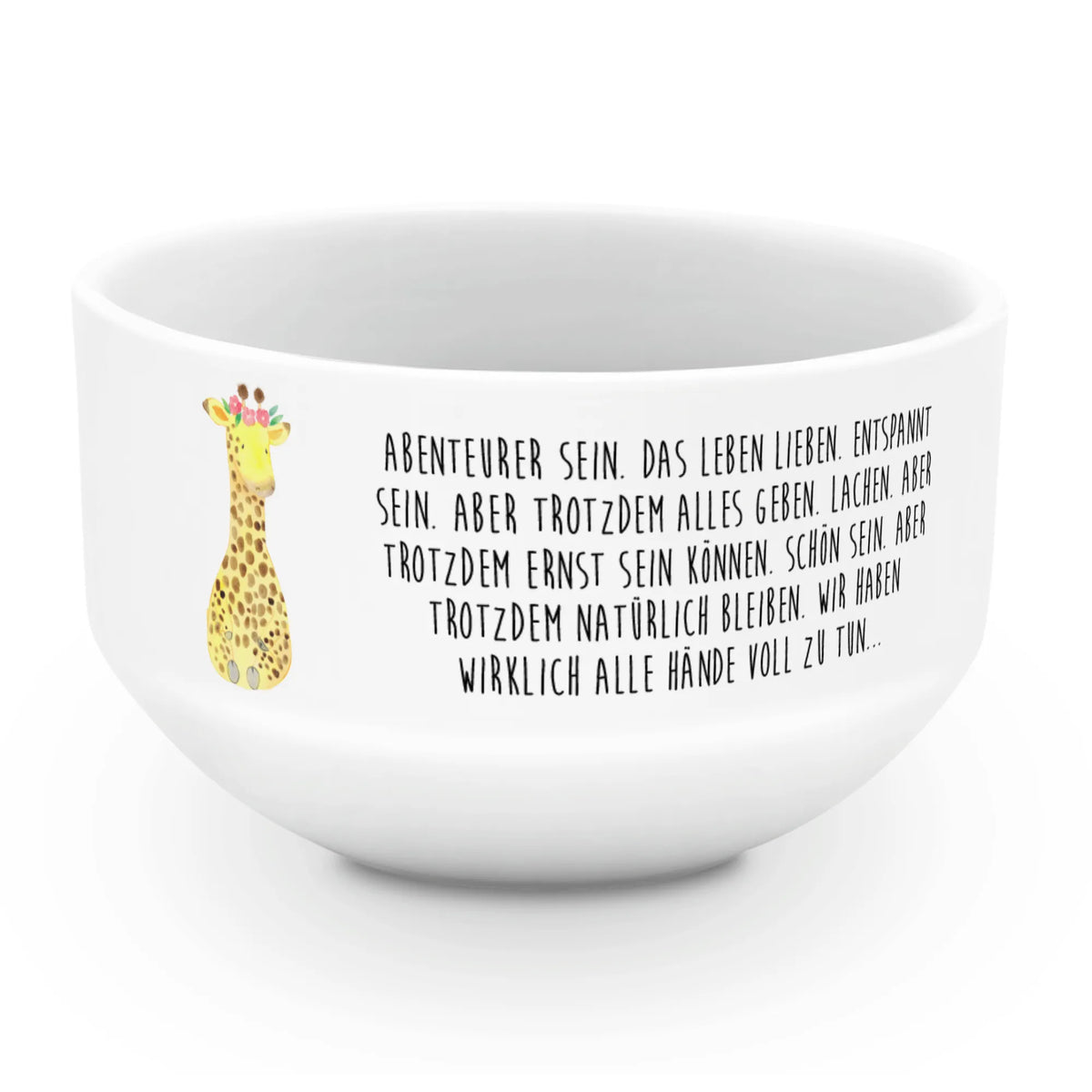 Muesli Bowl giraffe flower wreath salad bowl, cereal dish, ceramic bowl, snack bowl, porcelain bowl, breakfast bowl, dessert bowl, bowl, fruit bowl, soup bowl, cereal bowl, Africa, wreath of flowers, friend, self-love, adventurer, giraffe