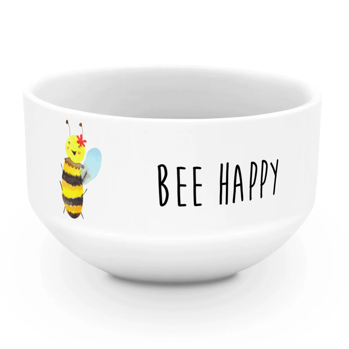 Muesli Bowl bee happy bowl, fruit bowl, cereal bowl, cereal dish, soup bowl, dessert bowl, breakfast bowl, porcelain bowl, snack bowl, salad bowl, ceramic bowl, Bee, wasp, bumblebee