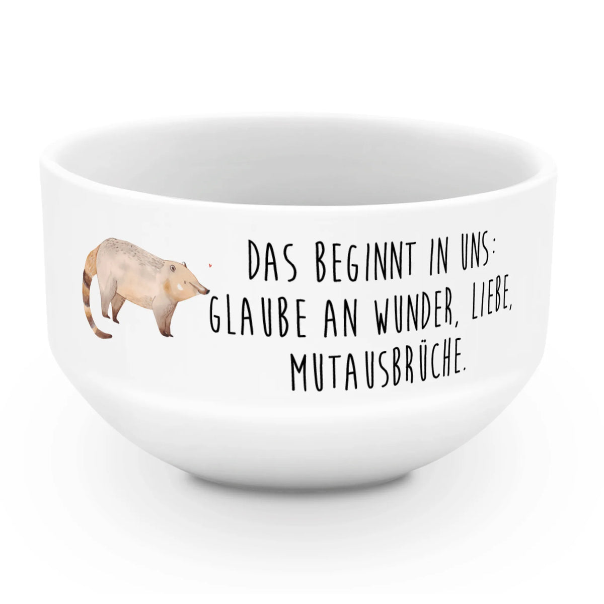 Muesli Bowl Coati fruit bowl, breakfast bowl, porcelain bowl, cereal dish, cereal bowl, bowl, salad bowl, snack bowl, ceramic bowl, dessert bowl, soup bowl, small animals, cute, funny, cute animal motives, hand drawn, small world, funny sayings, good mood, happy, gifts, gift ideas, special gifts, animal lover, card, Nose bear, nose bear, trunk bear, bear