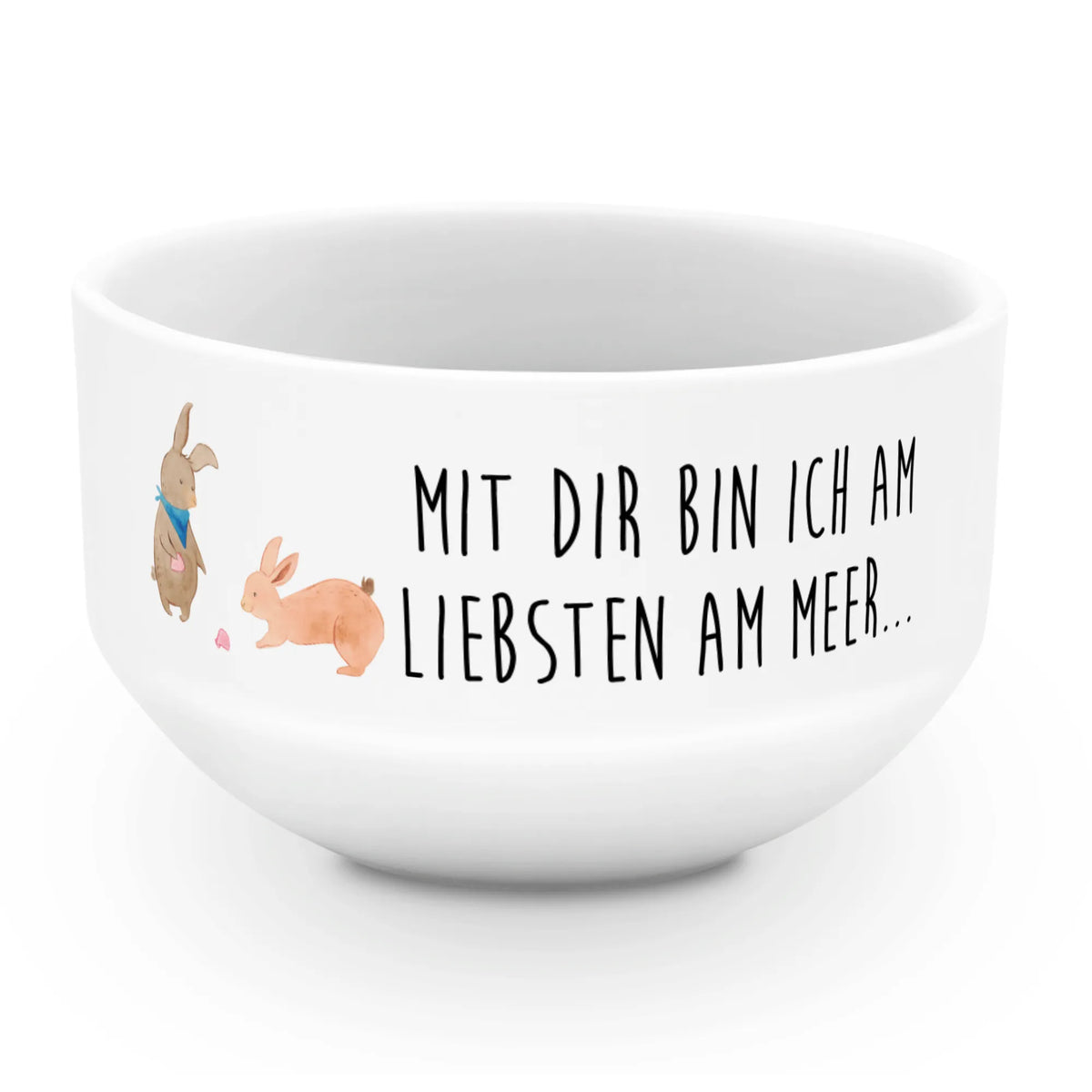 Muesli Bowl Bunnies with seashell Father's Day, Mother's Day, rabbits, best friend, shells, girlfriend, girlfriends, collecting shells