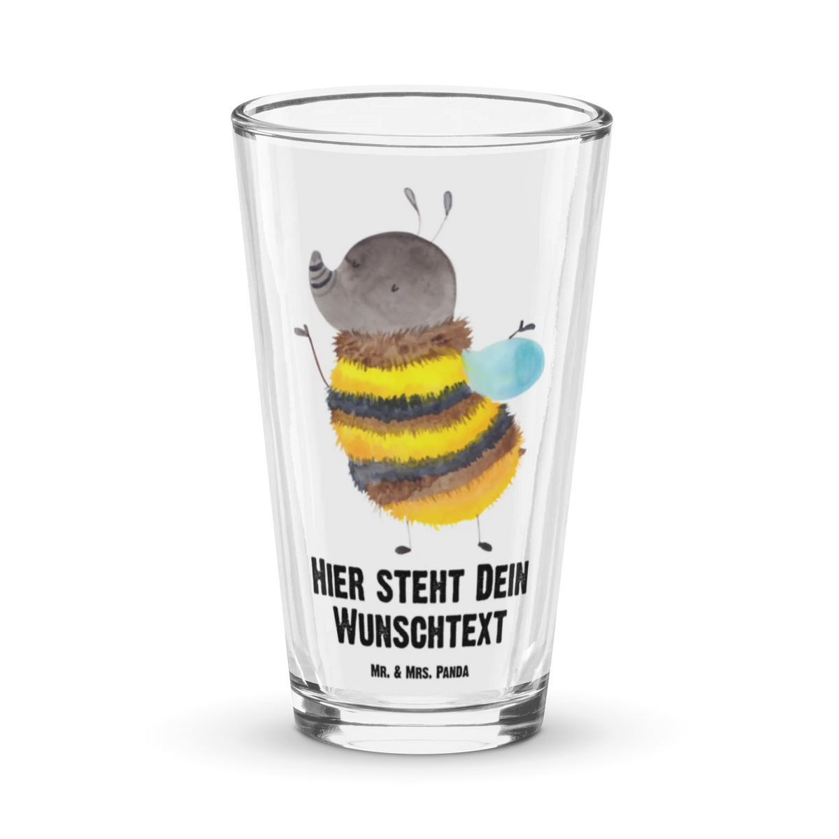 Personalisiertes Trinkglas Hummel flauschig
