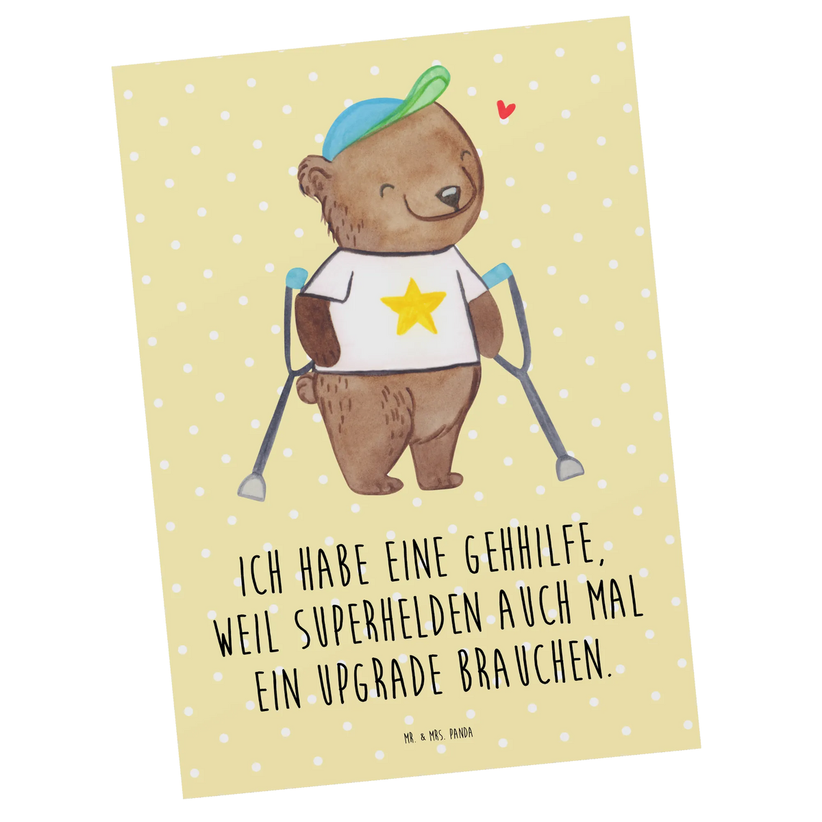 Postkarte Bär Gehhilfen spruchkarte, Motivkarte, Postkarten, Ansichtskarte, Postkarte, einzelkarte, bildkarte, Ansichtskarten, Kunstkarten, Grußkarte, Fotokarte, Designkarte, kunstkarte, Bär, Krücken, Gehhilfe