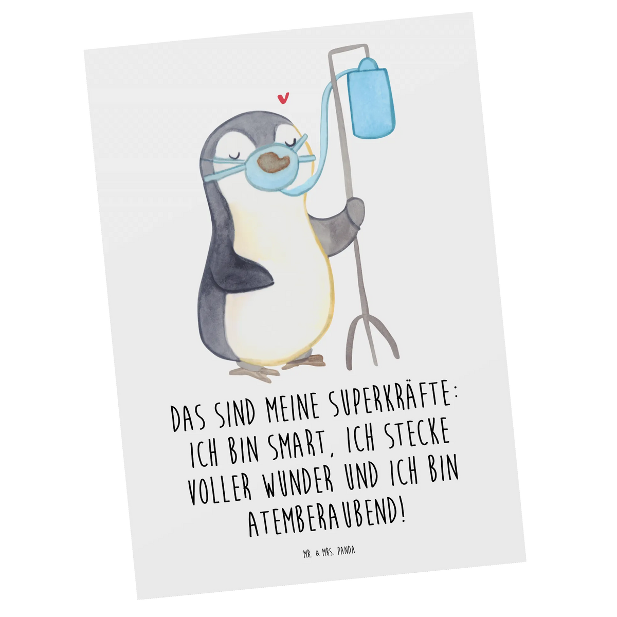 Postkarte Pinguin  Sauerstoff Ansichtskarten, kunstkarte, spruchkarte, einzelkarte, Designkarte, Fotokarte, bildkarte, Grußkarte, Motivkarte, Postkarten, Postkarte, Ansichtskarte, Kunstkarten, Sauerstoffgerät, Sauerstofftherapie, Pinguin