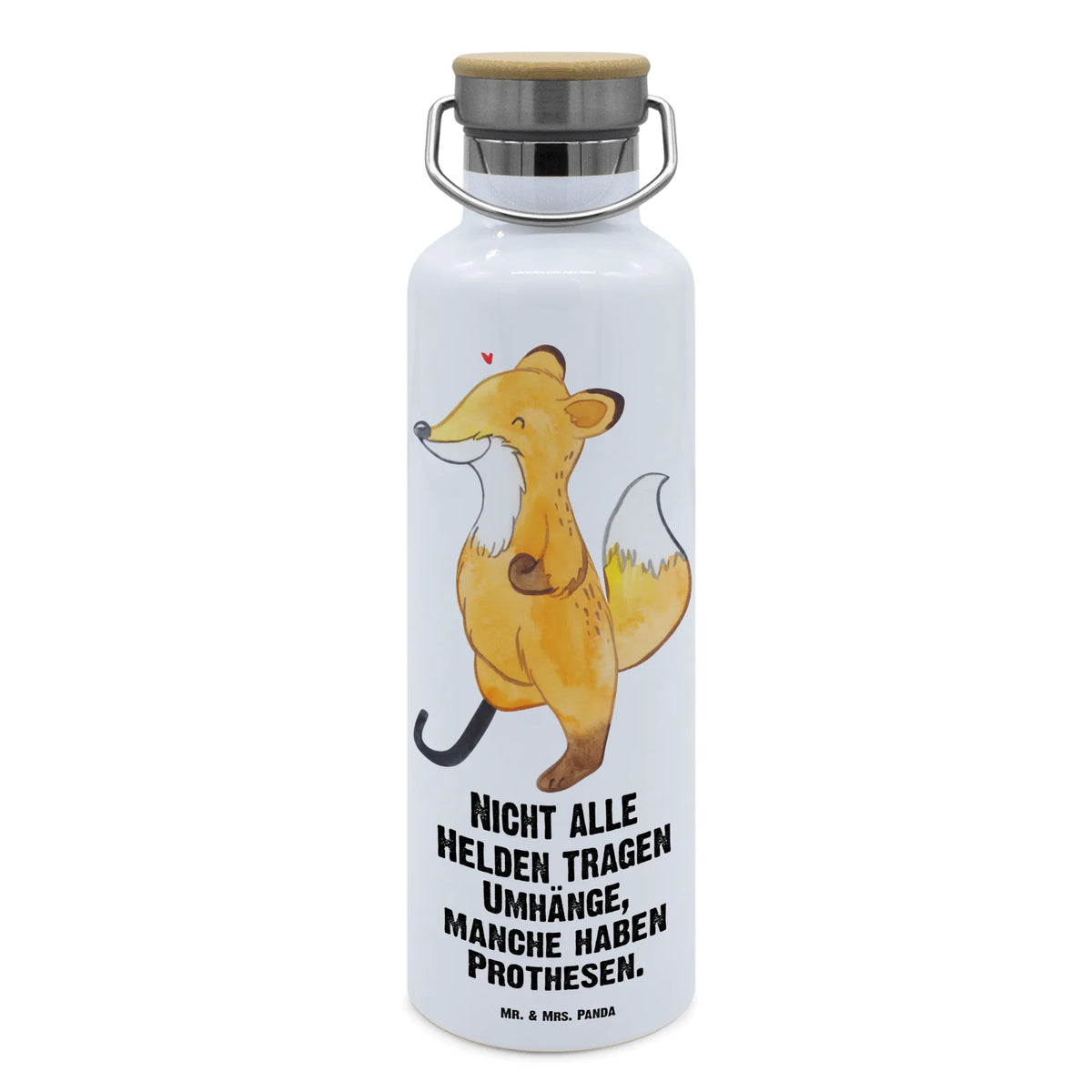 Trinkflasche Fuchs Beinprothese feldflasche, metallflasche, Isolierte Trinkflasche, wasser trinkflasche, große trinkflasche, Trinkflasche Aus Edelstahl, isolier trinkflasche, thermos trinkflasche, Trinkbehälter, große thermosflasche, metall trinkflasche, Edelstahlflasche, Vakuumflasche, Thermosflasche, Warmhalteflasche, Wasserflasche, große wasserflasche, Getränkeflasche, Trinkflasche, getränkebehälter, Trinkgefäß, thermobottle, Thermo-Trinkflasche, Amputation, Fuchs, Beimamputation, Beinprothese