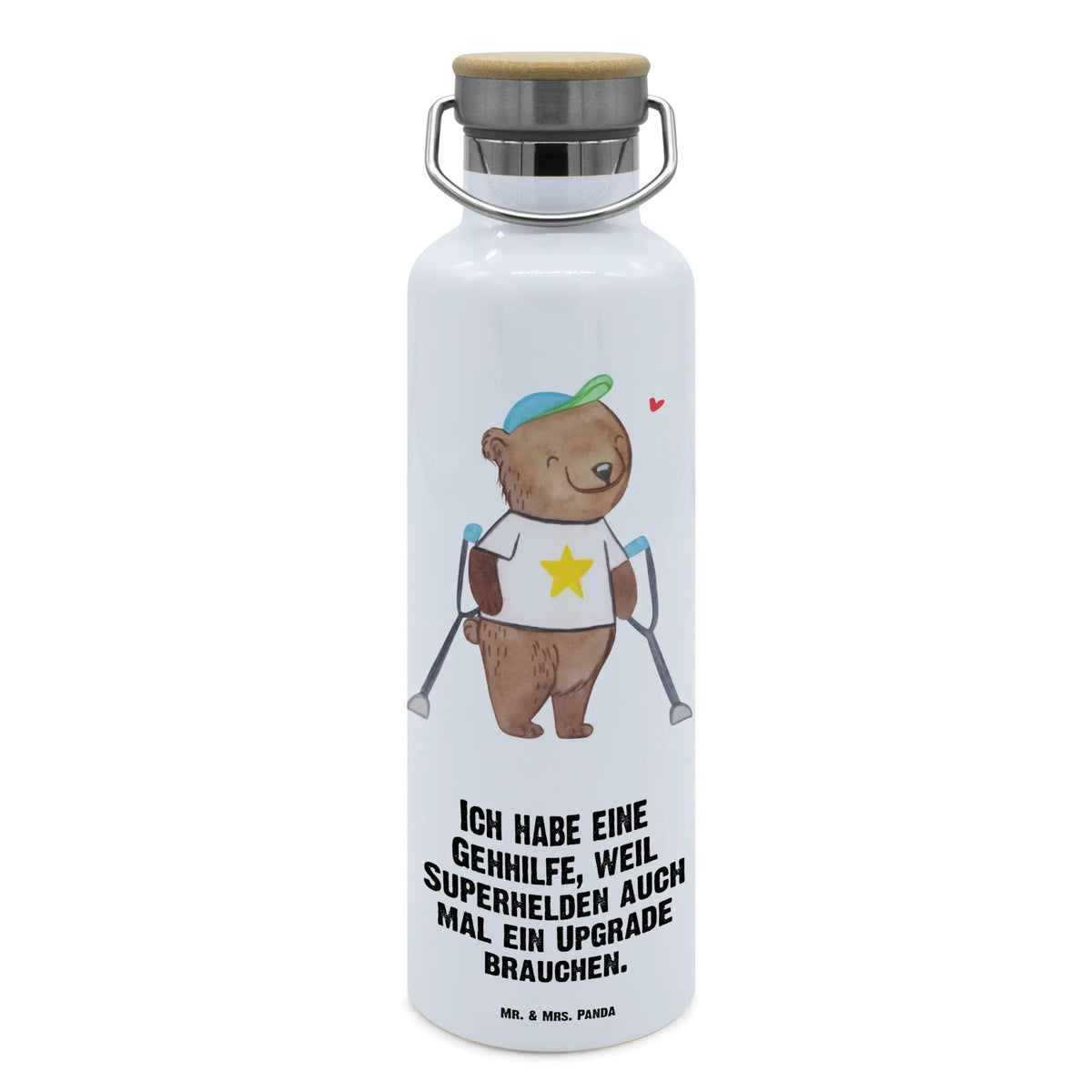 Trinkflasche Bär Gehhilfen thermos trinkflasche, wasser trinkflasche, isolier trinkflasche, thermobottle, große wasserflasche, Trinkgefäß, Getränkeflasche, Vakuumflasche, Wasserflasche, Thermosflasche, feldflasche, Trinkflasche, Warmhalteflasche, Isolierte Trinkflasche, Trinkbehälter, metall trinkflasche, Trinkflasche Aus Edelstahl, metallflasche, Edelstahlflasche, große thermosflasche, Thermo-Trinkflasche, große trinkflasche, getränkebehälter, Gehhilfe, Krücken, Bär