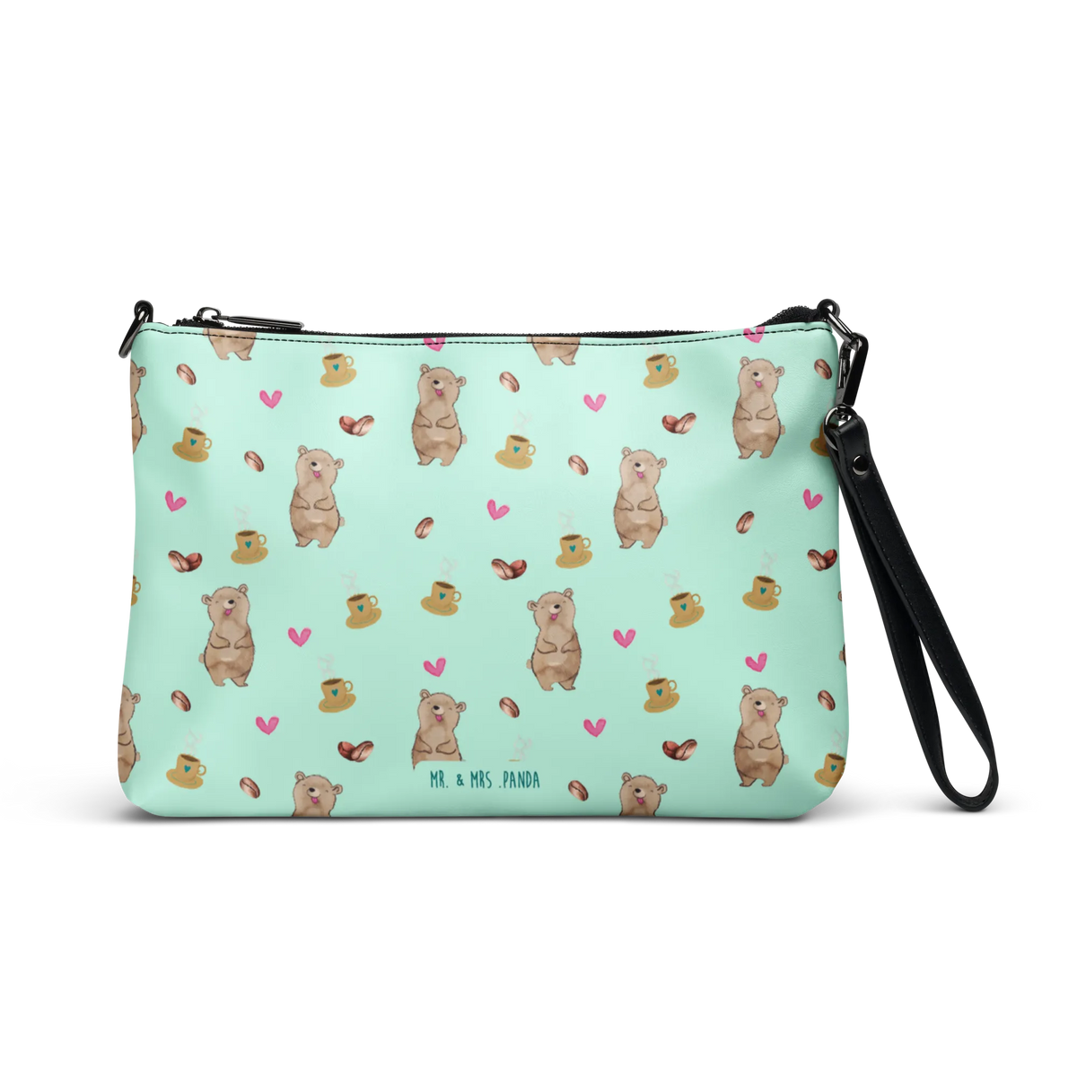 Handtasche Bär Kaffee Muster