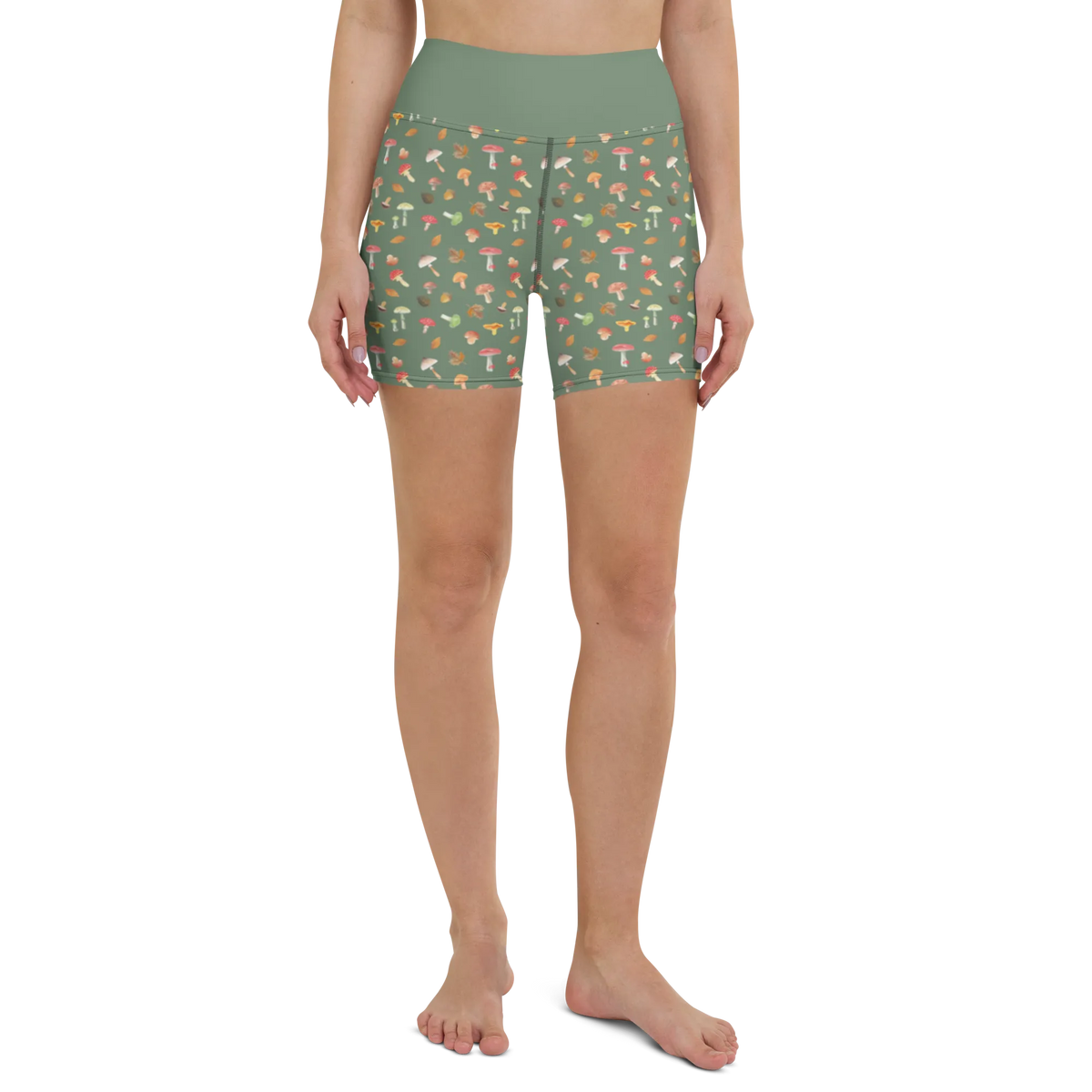Yoga Shorts Pilz Wald Muster Yoga Shorts, Sportbekleidung, Sportshorts Damen, Sporthose, Yoga Shorts Damen, Yogashorts, Sportshorts, Yogabekleidung, Fitnesshose, Laub Muster, Pilz Muster, Pilze, Wald