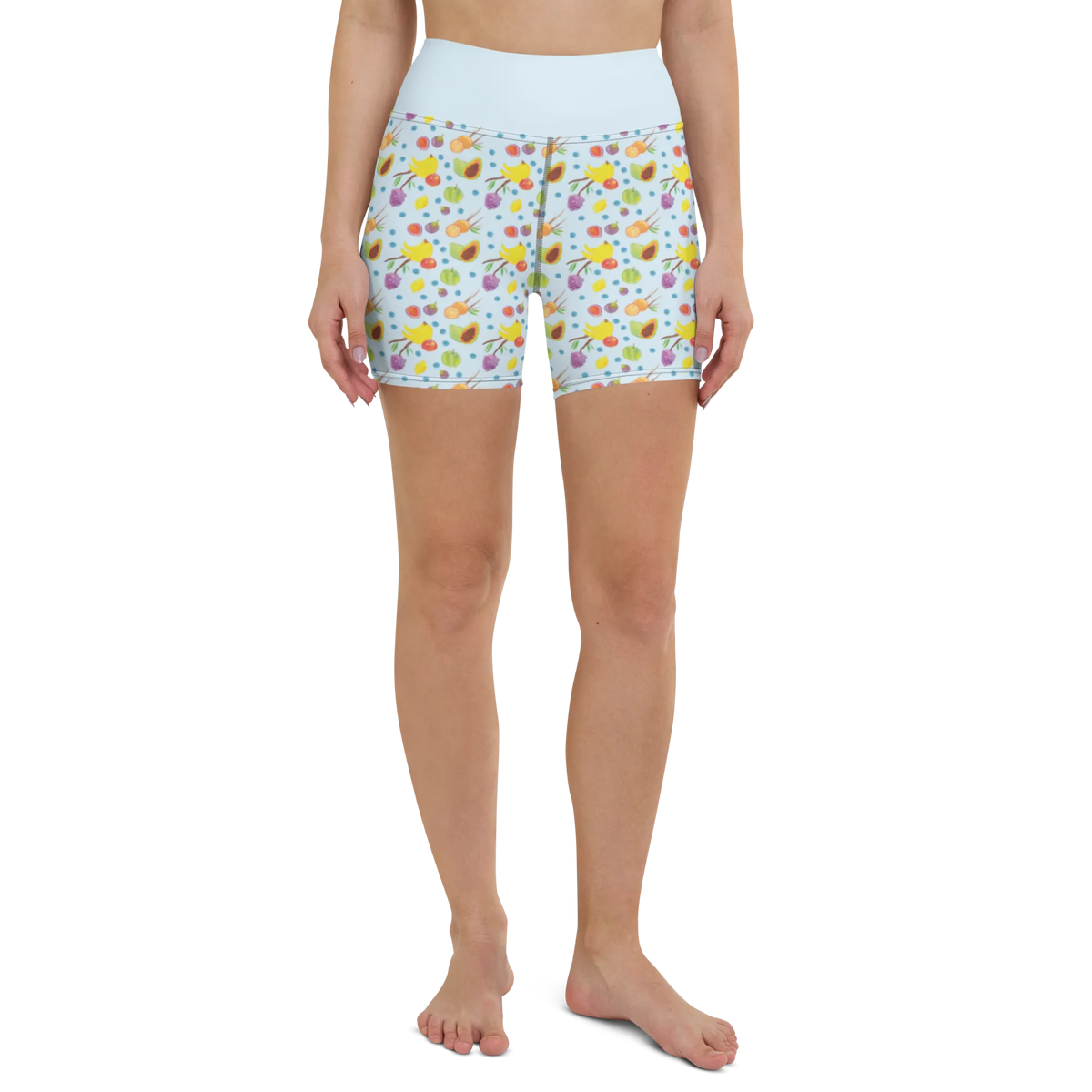 Yoga Shorts Obst Korb Muster Sportbekleidung, Yoga Shorts Damen, Yoga Shorts, Yogabekleidung, Sporthose, Yogashorts, Sportshorts Damen, Sportshorts, Fitnesshose, Obst Muster, Frucht Muster, Obstkorb, Früchte