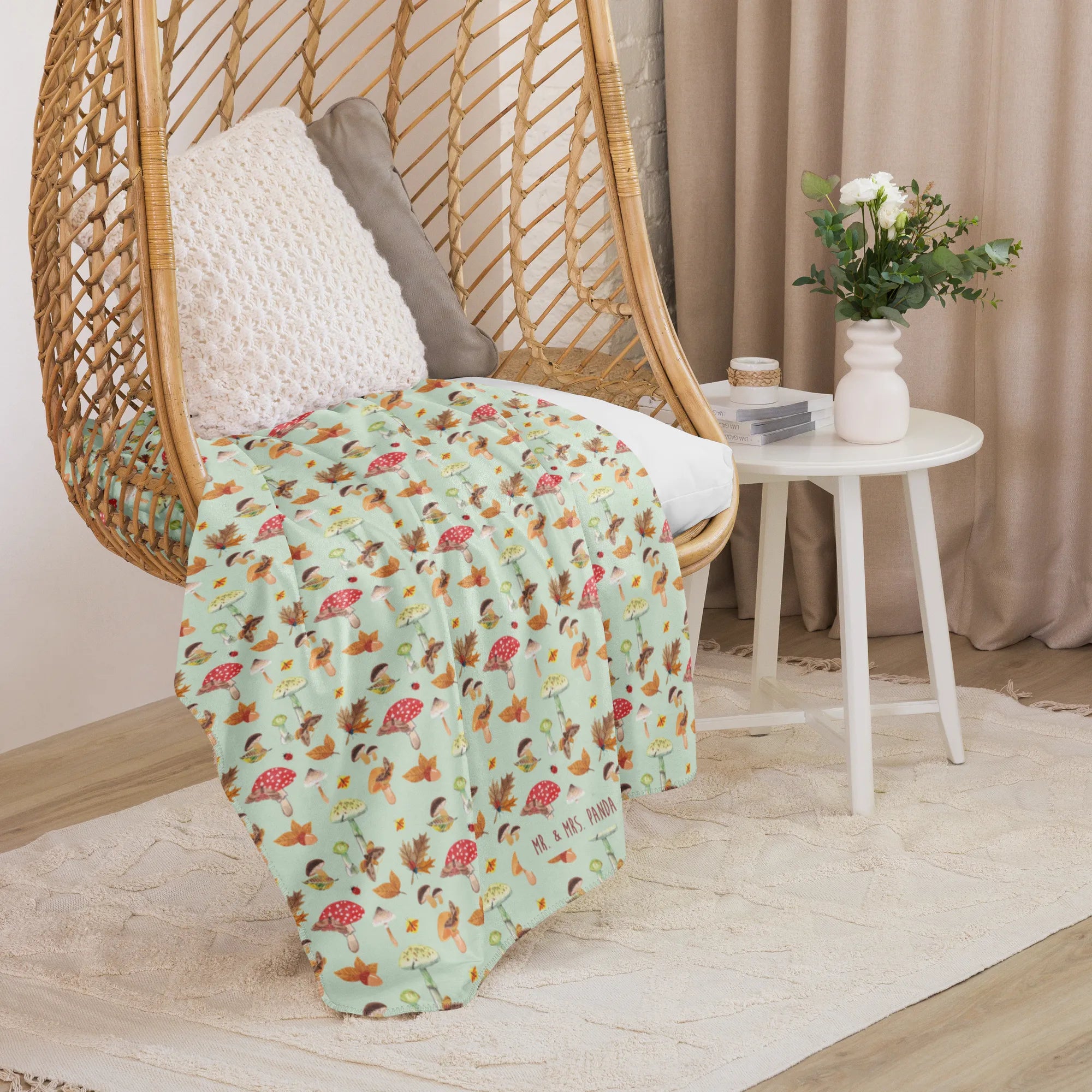Koc Sherpa Jesień Grzyby Winterdecke, Sherpa-Decke, Schmusedecke, Couchdecke, Wohndecke, Plaid, Heimdecke, Überwurf, Plüschdecke, Sofadecke, Wärmedecke, Tagesdecke, Kuscheldecke groß, Sherpa Decke, Flauschdecke, Kuscheldecke, Decke, Wald, Pilz Muster, Pilze, Herbstwald, Schmetterlings Muster