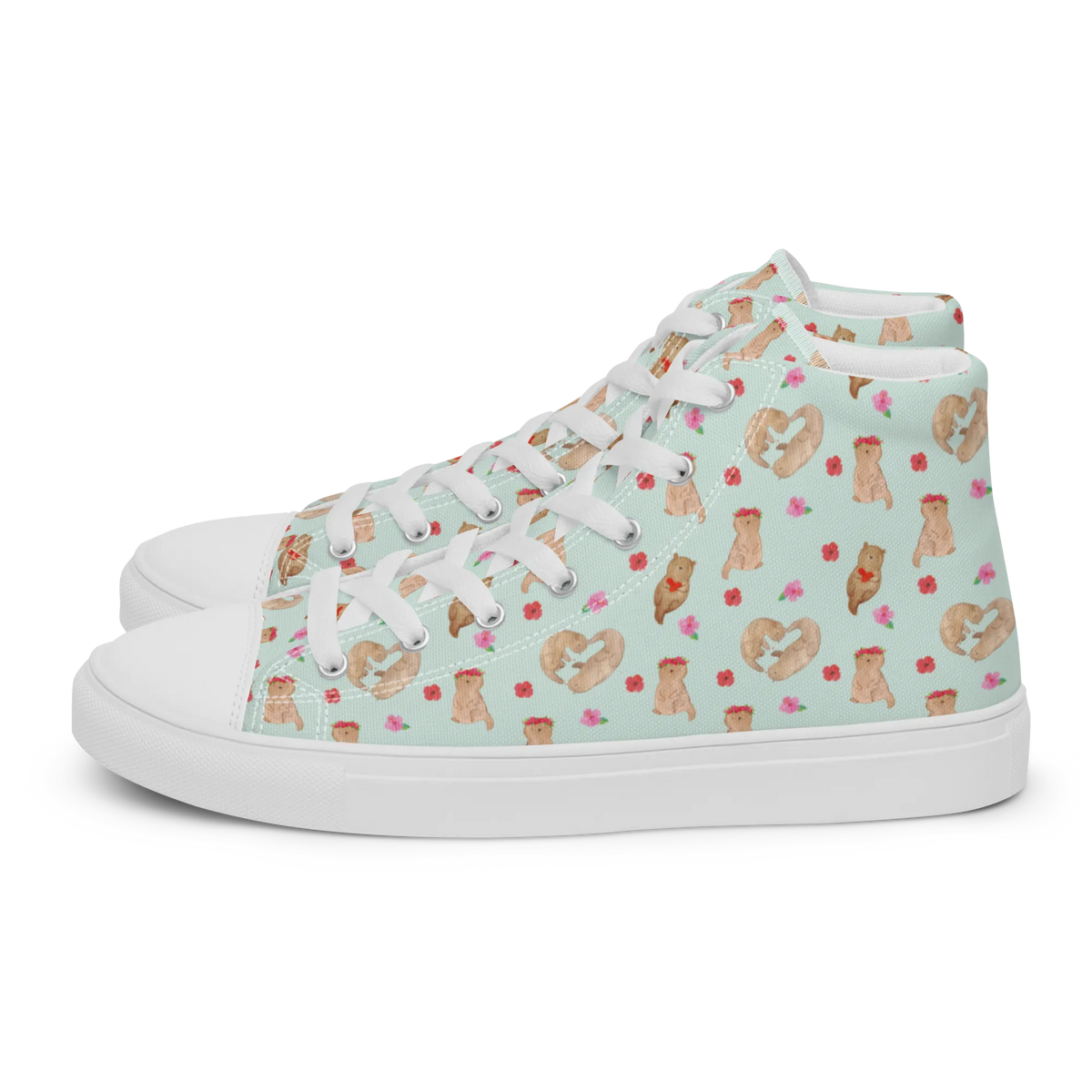 Damen Sneaker Otter Herz Muster Stoffschuhe, Damen Sportschuhe, Retro Schuhe, Damen Turnschuhe, Schuhe Damen Sneaker, Retro Sneaker, Stoffschuhe Damen, Damen Schnürschuhe, Sportschuhe Damen, Stoffsneaker, Damen Sneaker, Schnürer, Damenschuhe, Sneaker High, Leinenschuhe, Damen Freizeitschuhe, High-Top Sneaker, Damensneaker, Damen Halbschuhe, Halbschuhe, Schnürschuhe, Damen Leinenschuhe, Hohe Sneaker, Sneaker Damen, Freizeitschuhe, Stoffsneaker Damen, Turnschuhe Damen, Seeotter, Otter, Fischotter, Herz, Verlobung, Jahrestag, Hochzeitstag, Love You, Liebe, Bessere Hälfte, Gemeinsames Leben, Liebesbeweis, Liebesgeschenk