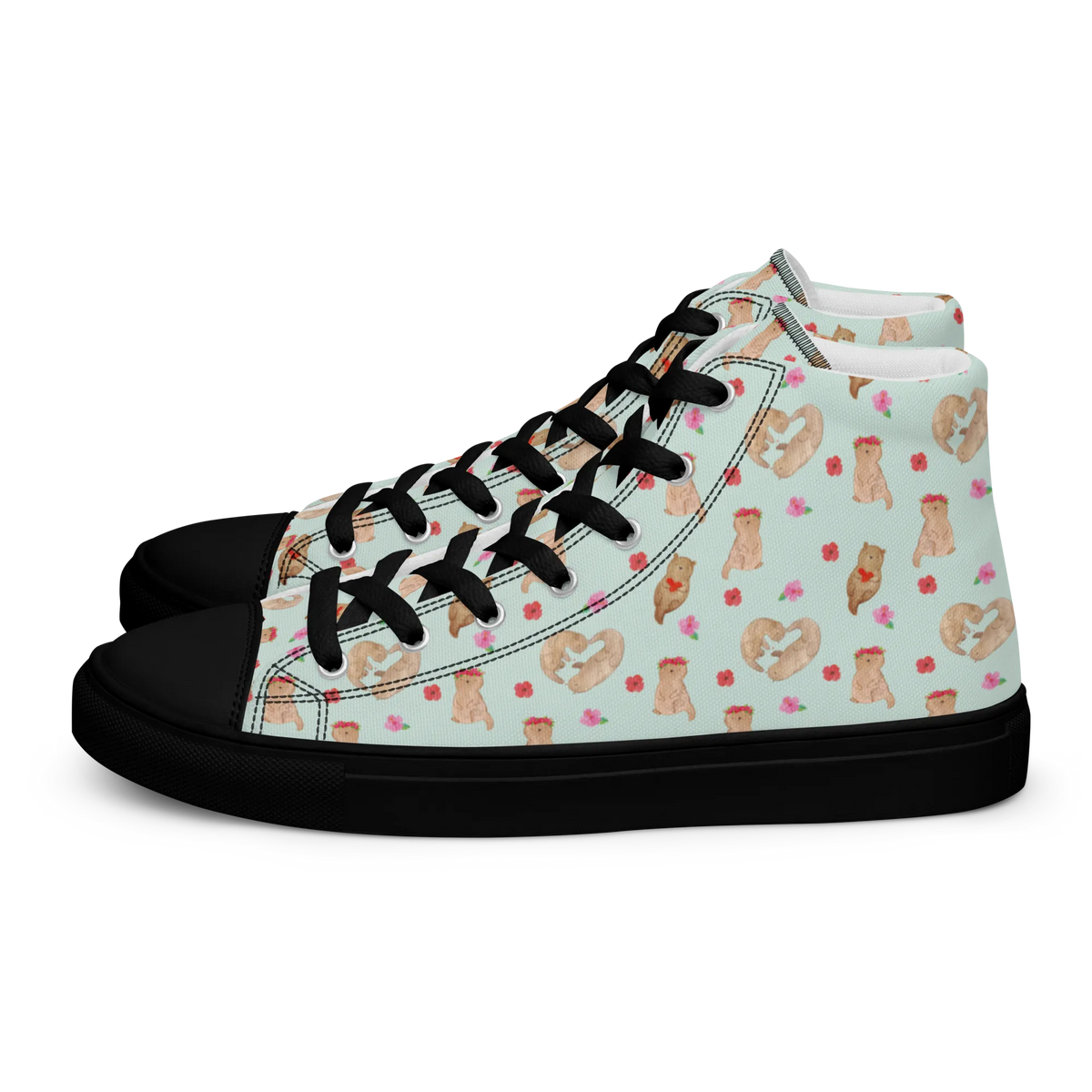 Damen Sneaker Black Edition Otter Herz Muster Schwarze Sneakers für Damen, Sneaker Damen Schwarz, Schwarze Sneaker, Sneakers Schwarz, Turnschuhe Schwarz, Damen Schwarze Sneaker, Sportschuhe Damen Schwarz, Turnschuhe Damen Schwarz, Schwarzer Sportschuh Damen, Schwarzer Sneaker Damen, Sneaker Schwarz Damen, Schwarze Sneaker Damen, Schwarze Sneakers Damen, Seeotter, Otter, Fischotter, Love You, Liebesgeschenk, Jahrestag, Gemeinsames Leben, Verlobung, Herz, Liebe, Bessere Hälfte, Hochzeitstag, Liebesbeweis
