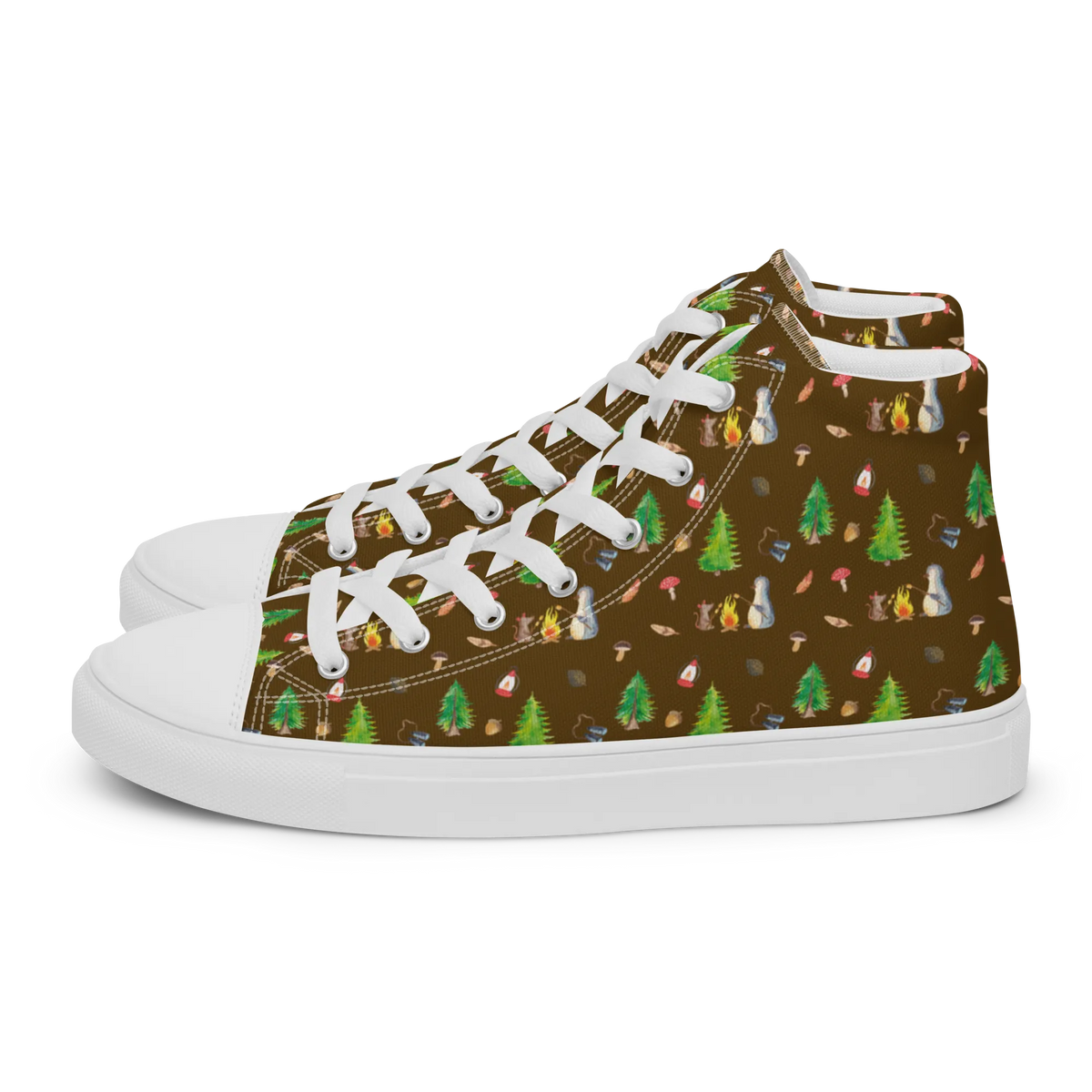 Women's Sneakers Penguin campfire North Pole, Penguins, work, mouse, fire, everyday office life, penguins, life motto, new start, life motivation, campfire