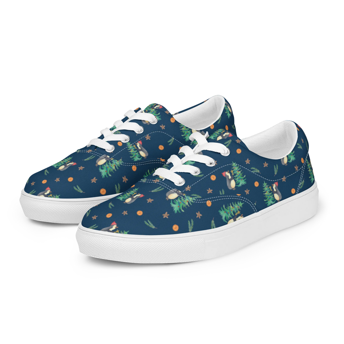 Damen Stoffschuhe Pinguin Weihnachtsbaum Muster Stoffsneaker, Stoffschuh, Leinenschuhe, Sneaker Damen, Canvas-Sneaker, Freizeitschuh, Canvas Schuhe, Schnürschuhe, Segeltuchschuhe, Freizeitschuhe, Stoff-Sneaker, Damenschuhe, Stoffschuhe Damen, Stoffschuhe, Halbschuhe, Damensneaker, Leinensneaker, Schnürer, Stoffturnschuhe, Canvasschuhe, Damen Halbschuhe, Sportschuhe, Turnschuhe Damen, Weihnachten, Heiligabend, Nikolaus, Weihnachtsdeko, Wintermotiv, Advent, Winter, Pinguin