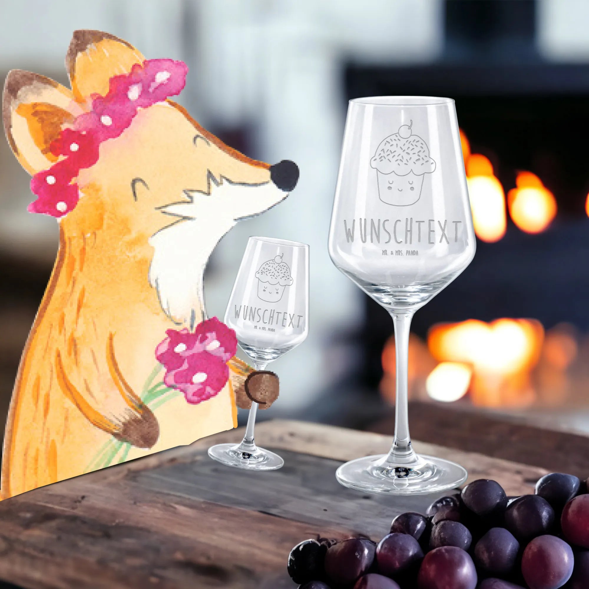 Personalized Red Wine Glass Cupcake small animals, cute, funny, cute animal motives, hand drawn, small world, funny sayings, good mood, happy, gifts, gift ideas, special gifts, animal lover, card, Cupcakes, Muffin, Baking Present, Kitchen Decoration, Wonder, Present Cook, Motivation Sayings, Kitchen Saying