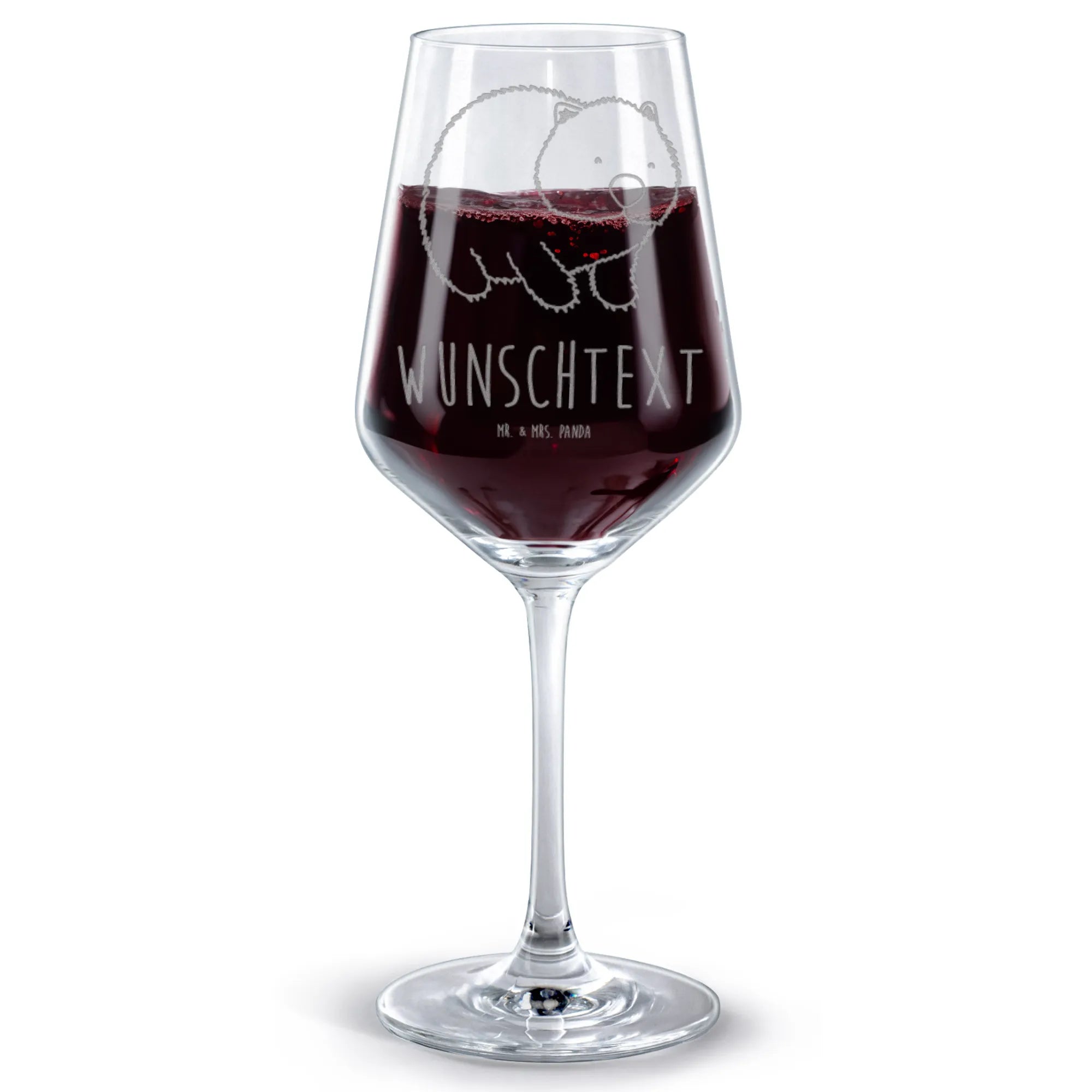 Personalized Red Wine Glass Wombat small animals, cute, funny, cute animal motives, hand drawn, small world, funny sayings, good mood, happy, gifts, gift ideas, special gifts, animal lover, card, Wombat, saying, motivation, Australia, life is beautiful
