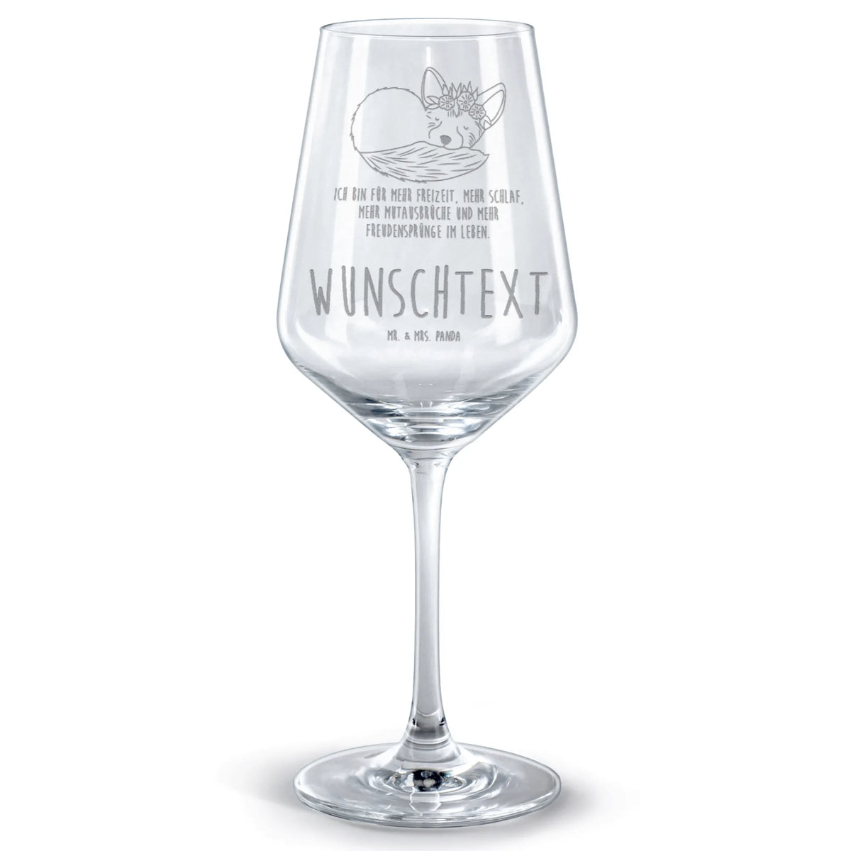 Personalisiertes Rotwein Glas Wüstenfuchs Blumen Weinglas mit Namen, Rotweinglas Mit Wunschtext, Weinglas mit Spruch, Weinglas individuell graviert, Personalisiertes Rotweinglas, Weinglas mit Namensgravur, weinglas graviert, Personalisiertes Weinglas, Rotweinglas Mit Namen, Weinglas personalisiert, Rotweinglas mit Gravur, Weinglas Mit Gravur, Afrika, Wildtiere, Blumenkranz, Wüstenfuchs, Blumen, Glücklich, Wüste