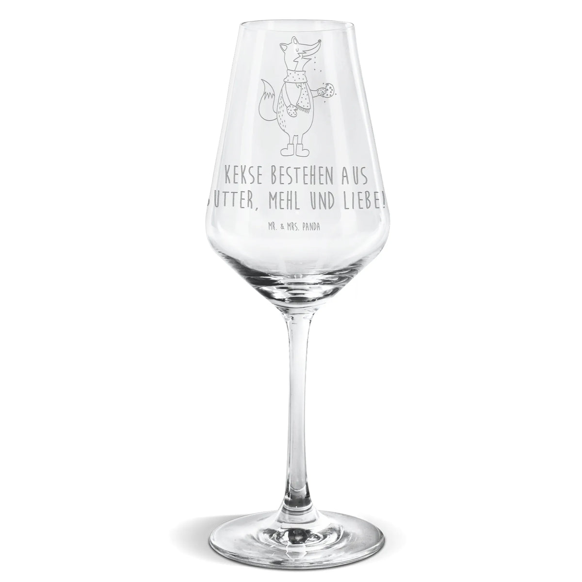 Weißwein Glas Fuchs Keks Mr. & Mrs. Panda Weinglas, Weinglas Für Weißwein, Weinglas, Weißwein Kelch, wein glas, Weißweinkelch, Weißwein Glas, Panda Weinglas, Fuchs, Weihnachtszeit, Kekse, Winter, Füchse, Plätzchen, Liebe, Backen Spruch, Küche Deko
