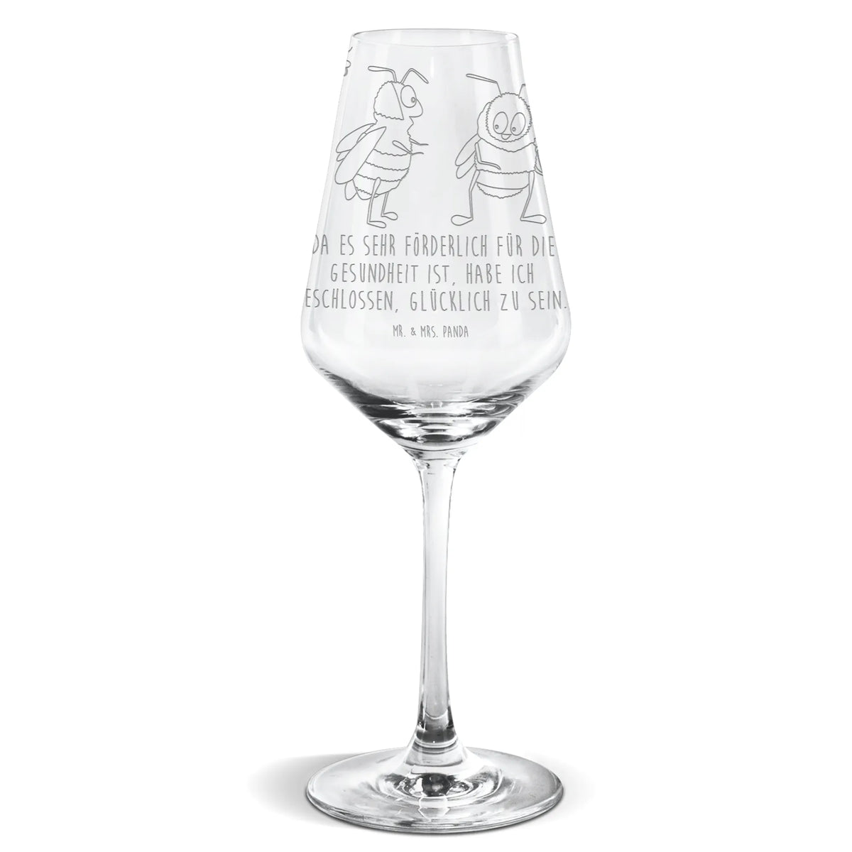 Weinglas Hummeln Kleeblatt Weißwein Glas, Mr. & Mrs. Panda Weinglas, wein glas, Weinglas, Weißwein Kelch, Weißweinkelch, Weinglas Für Weißwein, Panda Weinglas, Lustige Sprüche, Tiere, Tiermotive, Gute Laune, glücklich sein, Hummel, Biene Deko, Spruch schön, Spruch Fröhlich, glücklich Werden, Spruch Positiv, Biene