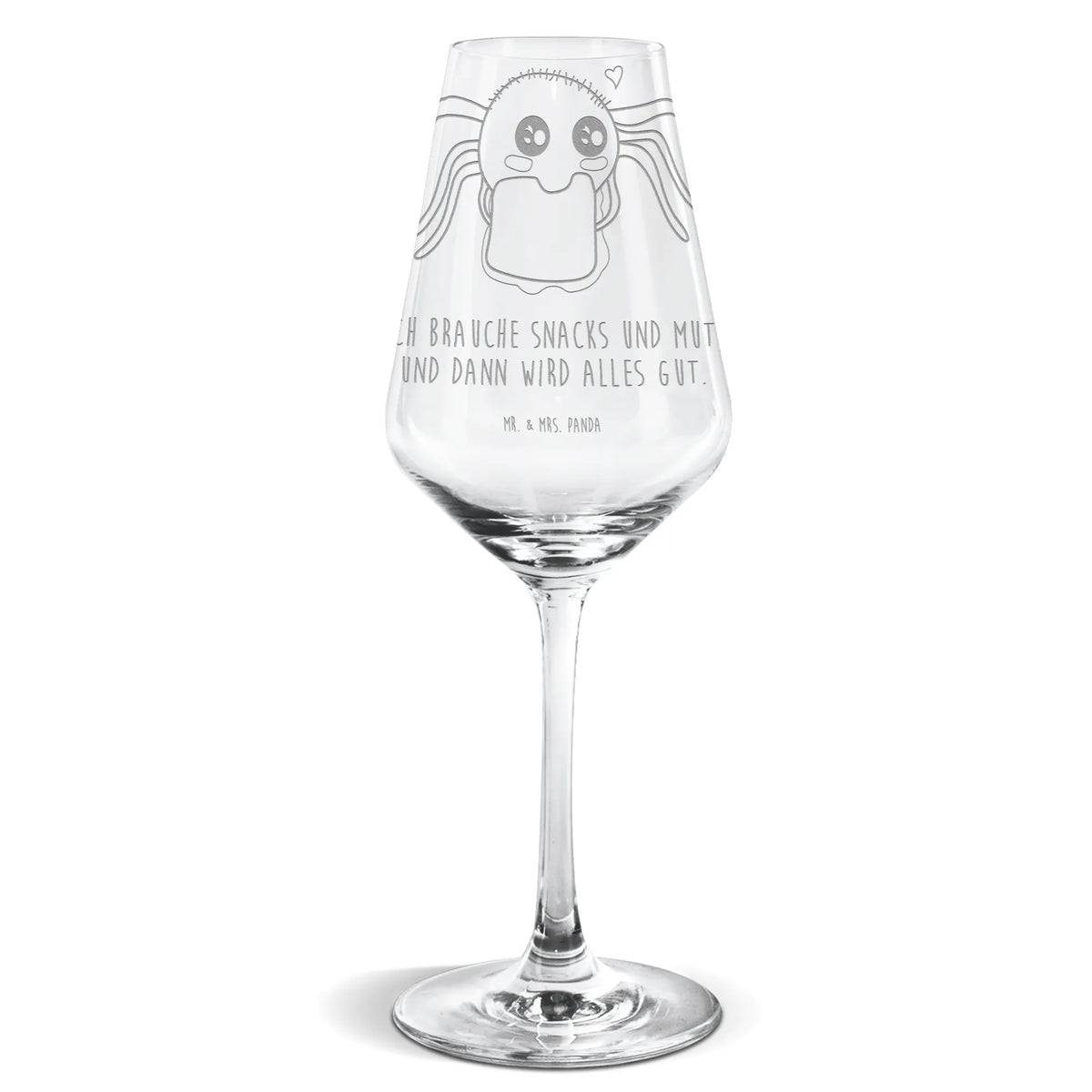 Weißwein Glas Spinne Agathe Sandwich Panda Weinglas, Weinglas, Weinglas Für Weißwein, Weißweinkelch, Mr. & Mrs. Panda Weinglas, wein glas, Weißwein Glas, Weißwein Kelch, Spinne Agathe, Spinne, Agathe, Videos, Merchandise, Glück, Hunger, Hungrig, Alles Wird gut, Lebensfreude, Mut, Verfressen