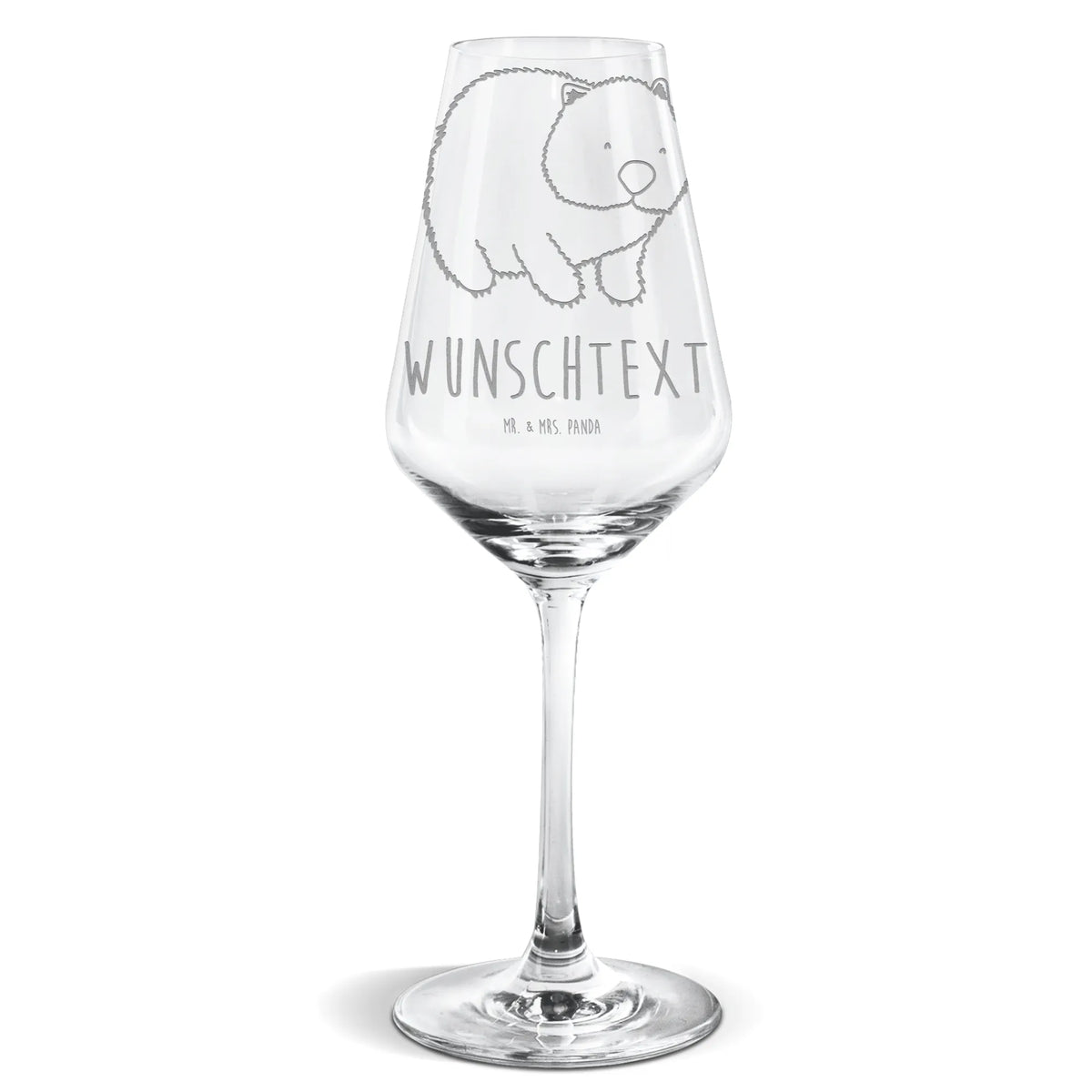Personalisiertes Weißwein Glas Wombat
