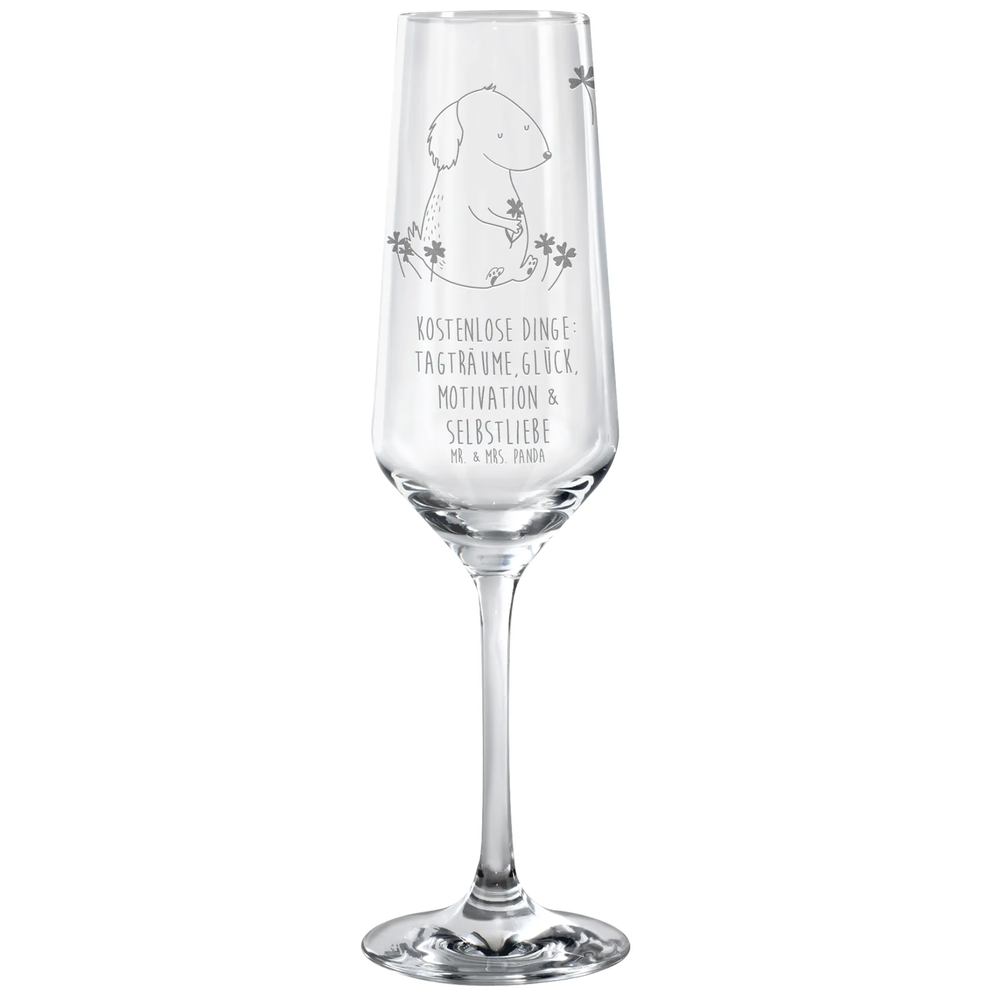 Sektglas Hund Kleeblatt dekorglas, Sektglas mit Gravur, graviertes sektglas, Schaumweinglas, Trinkglas, Sektflöte, Kelchglas, Flute Glas, Glas, Champagnerglas, Geschenkglas, Proseccoglas, Sektkelch, Sektglas graviert, Sektglas, Hund, Hunderasse, Hundebesitzer, Hundemotiv, Haustier, Tierliebhaber, Sprüche, Neuanfang, Achtsamkeit, Kleeblatt, Selbstliebe, Motivation, Tagträume, Glücksbringer, Glück, Geschenk
