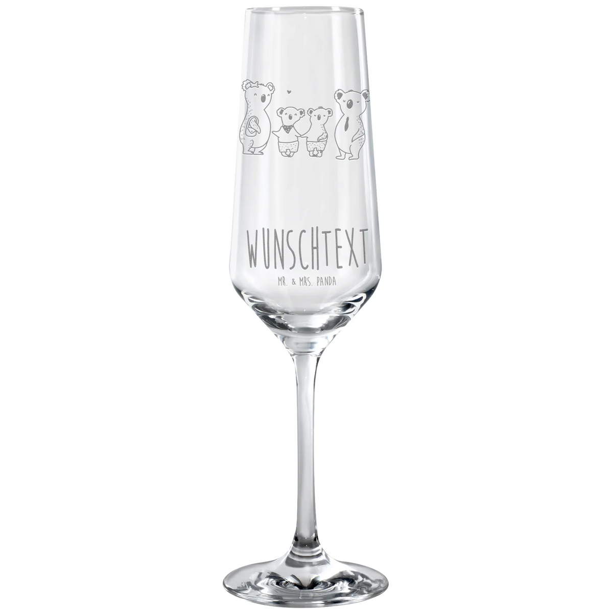 Personalisiertes Sektglas Koala Familie zwei Champagnerglas Gravur, Sektglas personalisiert, Champagnerglas mit Gravur, Sektglas Mit Namen, Sektglas personalisieren, personalisiertes Sektglas, Dekoratives Sektglas Mit Wunschnamen, graviertes sektglas, Design-Sektglas Mit Gravur, Sektglas gravieren lassen, Sektglas mit Gravur, Champagnerglas Mit Namensgravur, Personalisiertes Champagnerglas, Muttertag, Vatertag, Mama, Papa, Oma, Opa, Familie, Schwester, Bruder, Koala, Beste Familie, Familienleben, Lieblingsfamilie, Koalafamilie, Koalabär, Familienzeit