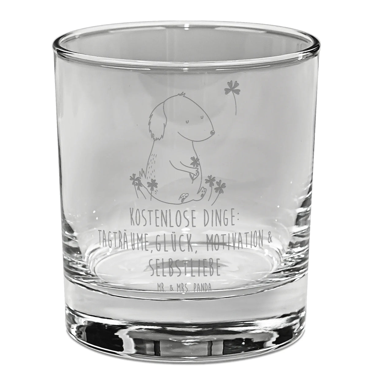 Whiskey Glas Hund Kleeblatt