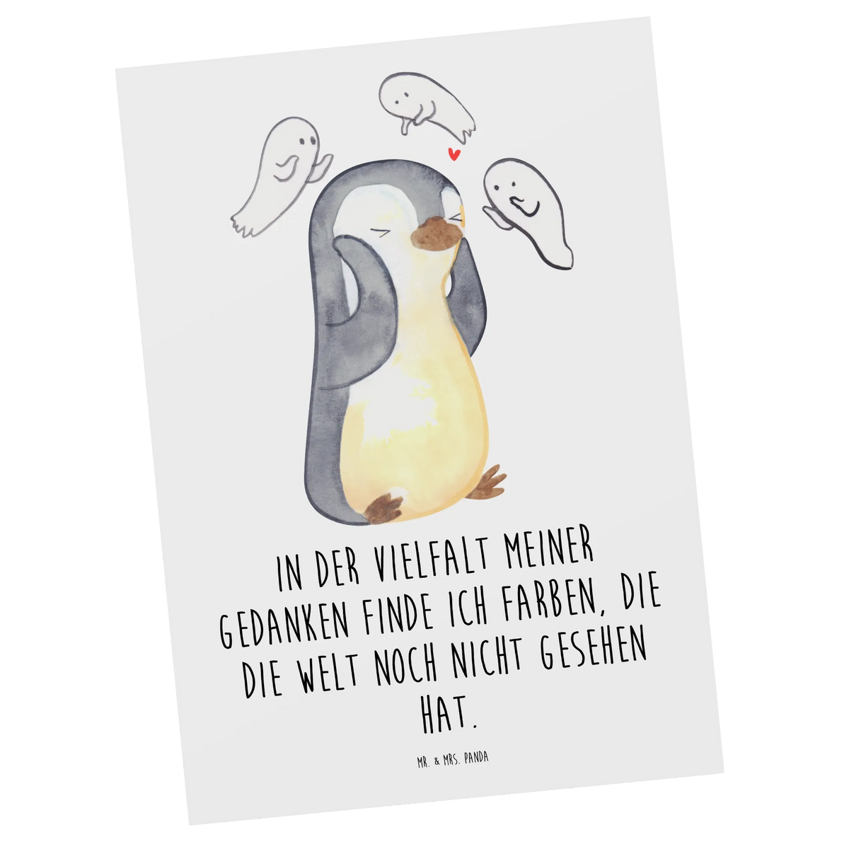 Postkarte Pinguin Schizophrenie Ansichtskarte, spruchkarte, Designkarte, einzelkarte, Postkarten, Grußkarte, Motivkarte, bildkarte, Postkarte, Kunstkarten, kunstkarte, Fotokarte, Ansichtskarten, Schizophrene Psychose, Pinguin, Mentale Gesundheit, Gefühlswelt, Psychose, Psychische Erkrankung, Schizophrenie