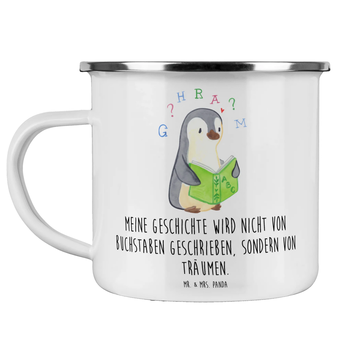 Camping Emaille Tasse Pinguin Legasthenie Teetasse, Reisebecher, emaillebecher, Emaille Becher, blechbecher, outdoortasse, Emaille Tasse, Campingtasse, wandertasse, Campingbecher, Kaffeepott, Tasse Emaille, becher emaille, metallbecher, Outdoor Tasse, Emailletasse, reisetasse, Teebecher, Pott, Blechtasse, wanderbecher, Motivtasse, Outdoor Becher, Haferl, Pinguin, Lese-Rechtschreibstörung, Rechtschreibstörung, Legasthenie