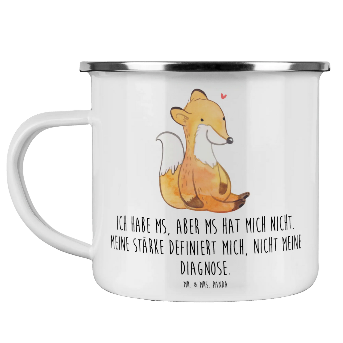 Camping Emaille Tasse Fuchs Multiple Sklerose Haferl, Blechtasse, Teebecher, Outdoor Becher, Tasse Emaille, emaillebecher, Emaille Becher, Pott, Reisebecher, Teetasse, reisetasse, Emailletasse, blechbecher, outdoortasse, Kaffeepott, Motivtasse, becher emaille, Outdoor Tasse, wandertasse, Campingbecher, wanderbecher, metallbecher, Campingtasse, Emaille Tasse, Muskellähmungen, Multiple Sklerose, Schübe, Autoimmunerkrankung, Empfindungsstörungen, Fuchs, MS