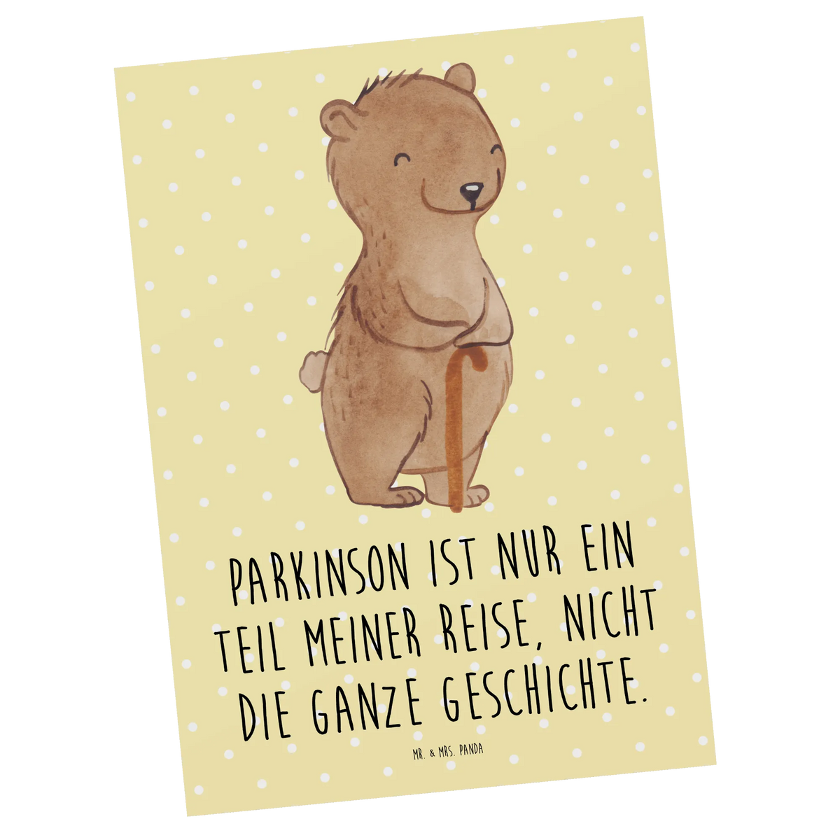 Postkarte Bär Parkinson Motivkarte, einzelkarte, Ansichtskarte, Postkarten, spruchkarte, Fotokarte, Postkarte, bildkarte, Grußkarte, kunstkarte, Kunstkarten, Ansichtskarten, Designkarte, Morbus Parkinson, Neurodegenerative Erkrankung, Bär, Parkinson
